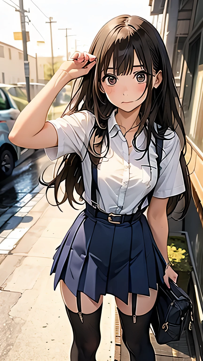 female 1 person, , high quality, Masterpiece, super high resolution , Movie Lighting , female 1 person, , high quality, Masterpiece, super high resolution , , Movie Lighting , suspenders medium bust Small face looks up at the sweat Thin belt buzzer 脇sweat garter belt ズボンのbelt Place your hands on your back looks up at the With an uneasy expression Knee-length knee socks Knee-lengthソックス garter ふとももに garter belt Check Mini Skirt punch Skirt gap Armament Place your hands on your back restless expression With an uneasy expression, spreading his legs Armament leg holster Clear Clothes Heavy Rain dress shirt wet in the rain , medium bust garterbelt suspenders 太ももに garter Check Mini Skirt looks up at the temporarily stop belt 脇sweat put your hands on her back raise your hand