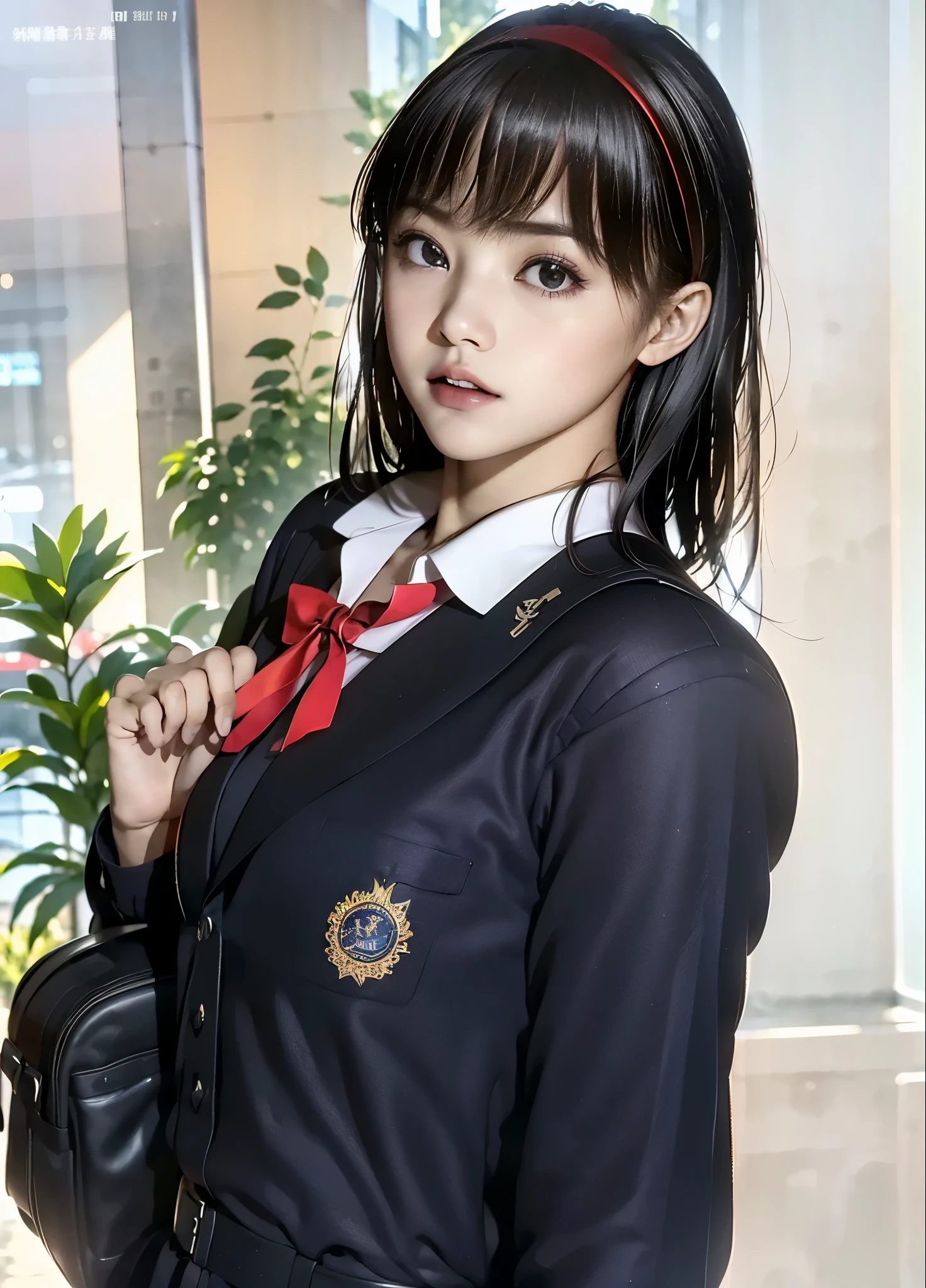 (8k,  best quality, masterpiece:1.2), ( is present, photo- is present:1.37),  very detailed, best quality,   super high resolution,  professional lighting,  photon mapping,  radiosity,  physical based rendering,  cinematic lighting,  Late night road, The Depth of Written Boundaries,  sharp concentration,sunlight, Good composition,(Bokeh:1.2)  1 girl, alone,(whole body), ( Closed Mouth),  thin and beautiful eyes,  temporarily stop ,  Thin Waist, Japanese High School Girl,   black hair, messy hair,  long hair that flutters like ,(ulzzang-6500:1.2)
 Mix 4,  hello
