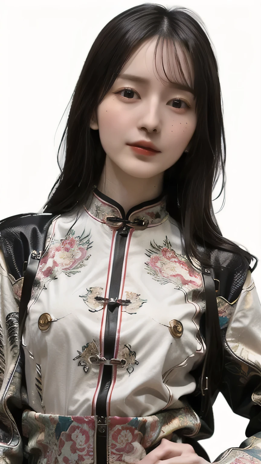 (masterpiece, top quality, best quality, official art, beautiful and aesthetic, detailed face, detailed skin:1.2), (1girl), (shouting:1.5), (open your mouth:1.5), (close your eyes:1.5), (eyes closed:1.5), (wrinkles between eyebrows:1.5), (fractal art:1.2), absurdres, highres, ultra detailed, Ultra-precise depiction, solo, (zentangle:1.23), floating hair, shiny skin, (abstract:1.2), pantyhose, looking at viewer, (cyberpunk robot:1.3), (complex robot:1.3), halo, (natural breast), (small nipples:1.5), (M Lettering:1.5), (vagina:1.5), (anatomically correct:1.5), (spread legs, stationary restraints, vaginal object insertion, sex machine, out stretched arms, spread arms:1.5), (cyberhanfu, cheongsam, chinese_clothes:1.5),
