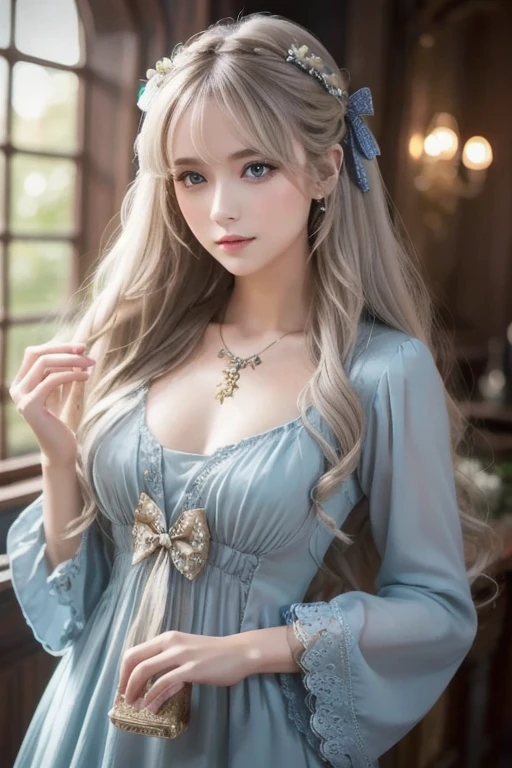 Uma bela jovem mulher,(master part), (melhor qualidade), (super delicado), (插圖), (extremamente delicado e bonito), (dinamic angle), anthropomorficfic, (lindos e delicados olhos azuis-), rodada peituda Brest ,rosto delicado,pale skinned (corpo inteiro),(figura de comprimento total), cabelos flutuantes,cabelos pretos longos,sexy and romantic look,recorded a traditional dress of a 19th century aristocratic housewife,olhar sexy,jewelries