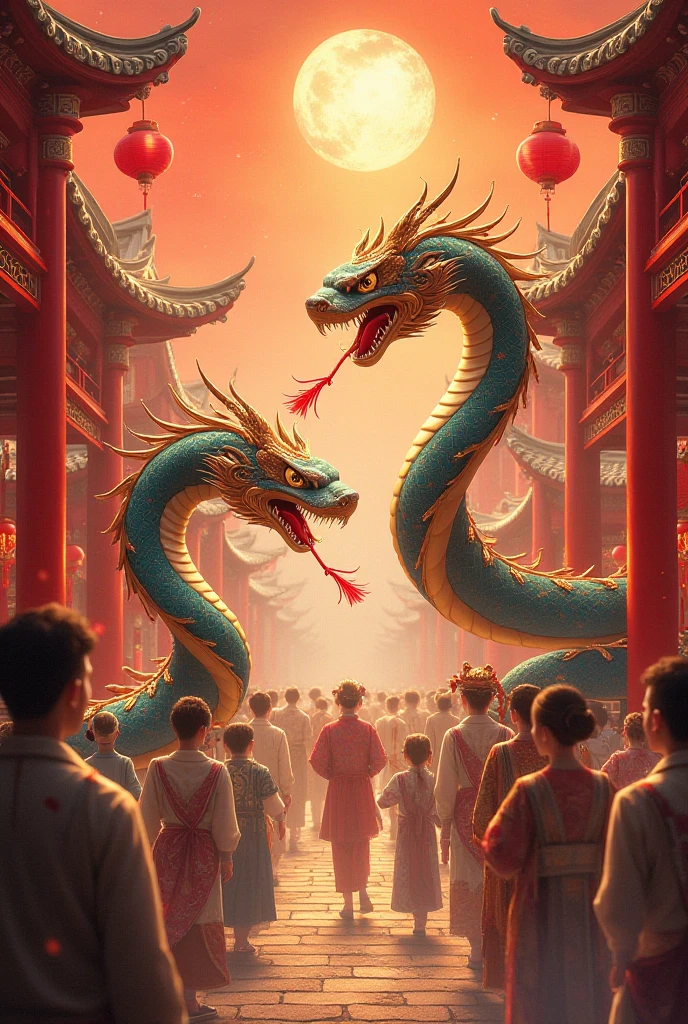 2 BLACK DRAGON PLAYING MAHJONG IN THE SLOT MACHINE AND WON A JACKPOT, AND THERE ARE MANY PEOPLE WHO ARE TRYING TO CELEBRATE WITH FIREWORKS