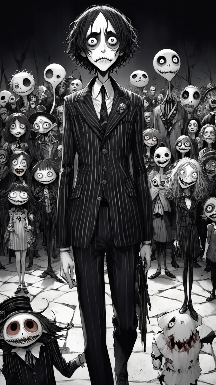 Beetlejuice with his partner in Cartoon (with the names of Jackson and Mary)