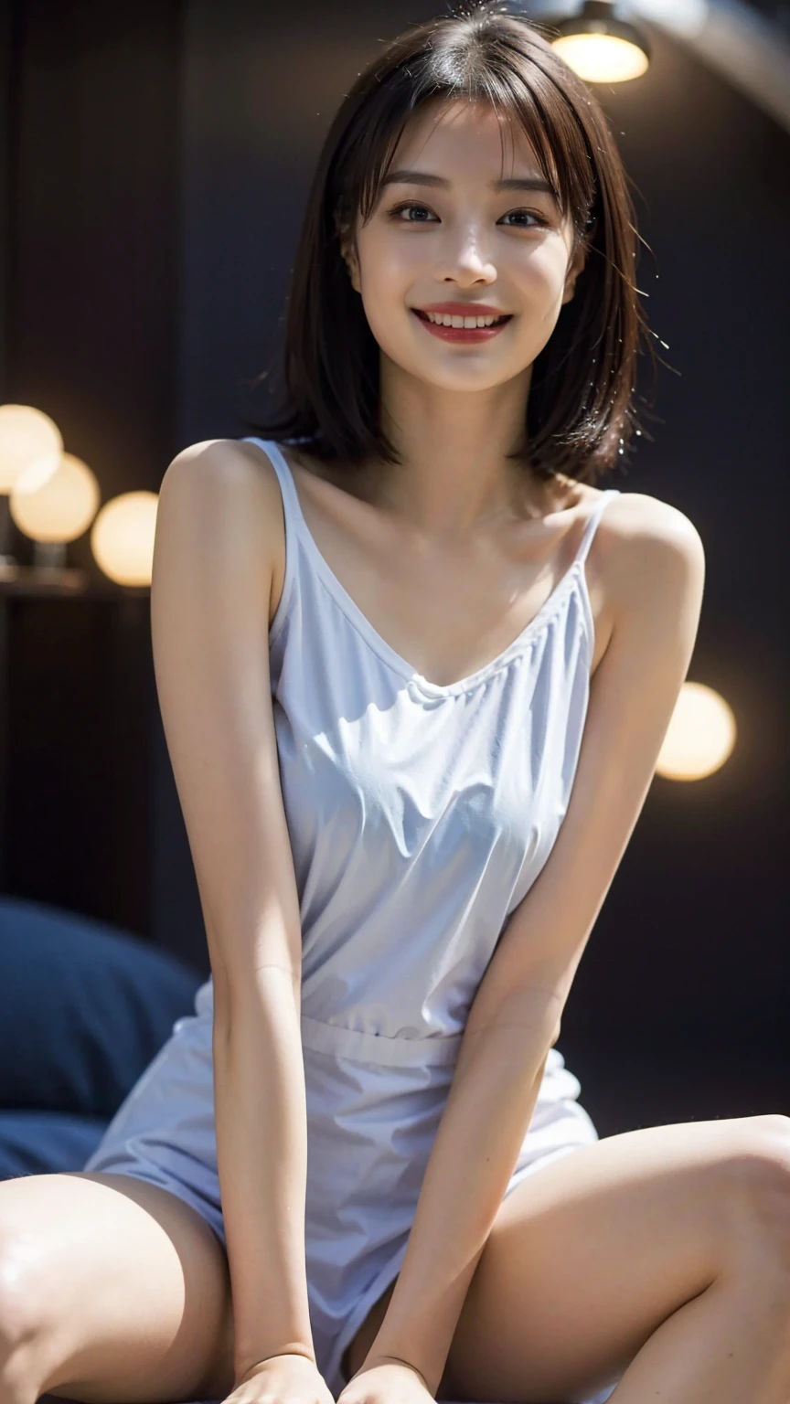 (8k、RAW Photos、highest quality、masterpiece:1.2)、(Realistic、Realistic)、1 Japanese girl、(((20 Years Old)))、(Short hair)、((Black Hair))、((Completely naked))、((Petite Woman))、(((Small Breasts)))、skeletally correct