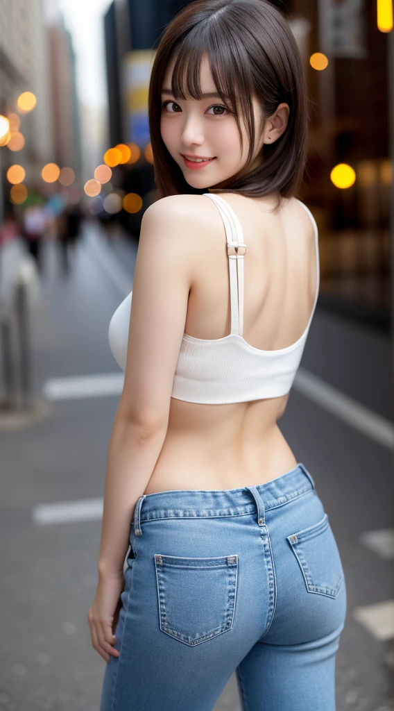 Aoyama Street,Gorgeous Young Japanese Woman, Tight ass, Beautiful Southern Japanese Women, 20 year old female model,Sexy girl in ripped shorts, Big eyes, Shiny, Very cute face, Tight waist,Ultra-high resolution,Ripped jeans,Big Breasts,Ass Naked,Tank top,Naked butt, Naked lower body,Smooth ass