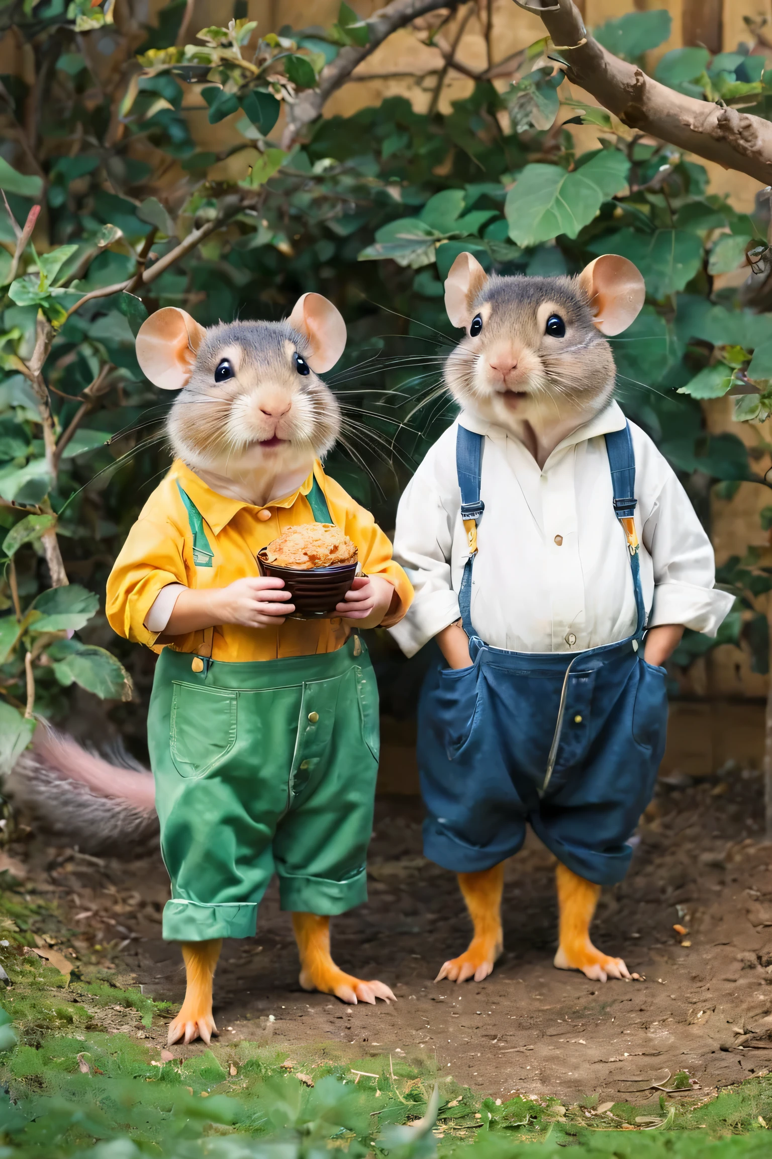 two hamsters。Big hamsters and small hamsters。