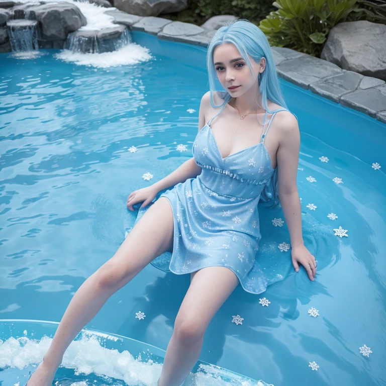 8k high quality wallpaper,Delicate and beautiful long legs,Delicate and beautiful fingers,Light wind,Elegant lying position,blue hair,jewely,hair adornments,cropped shoulders,bucket-hat