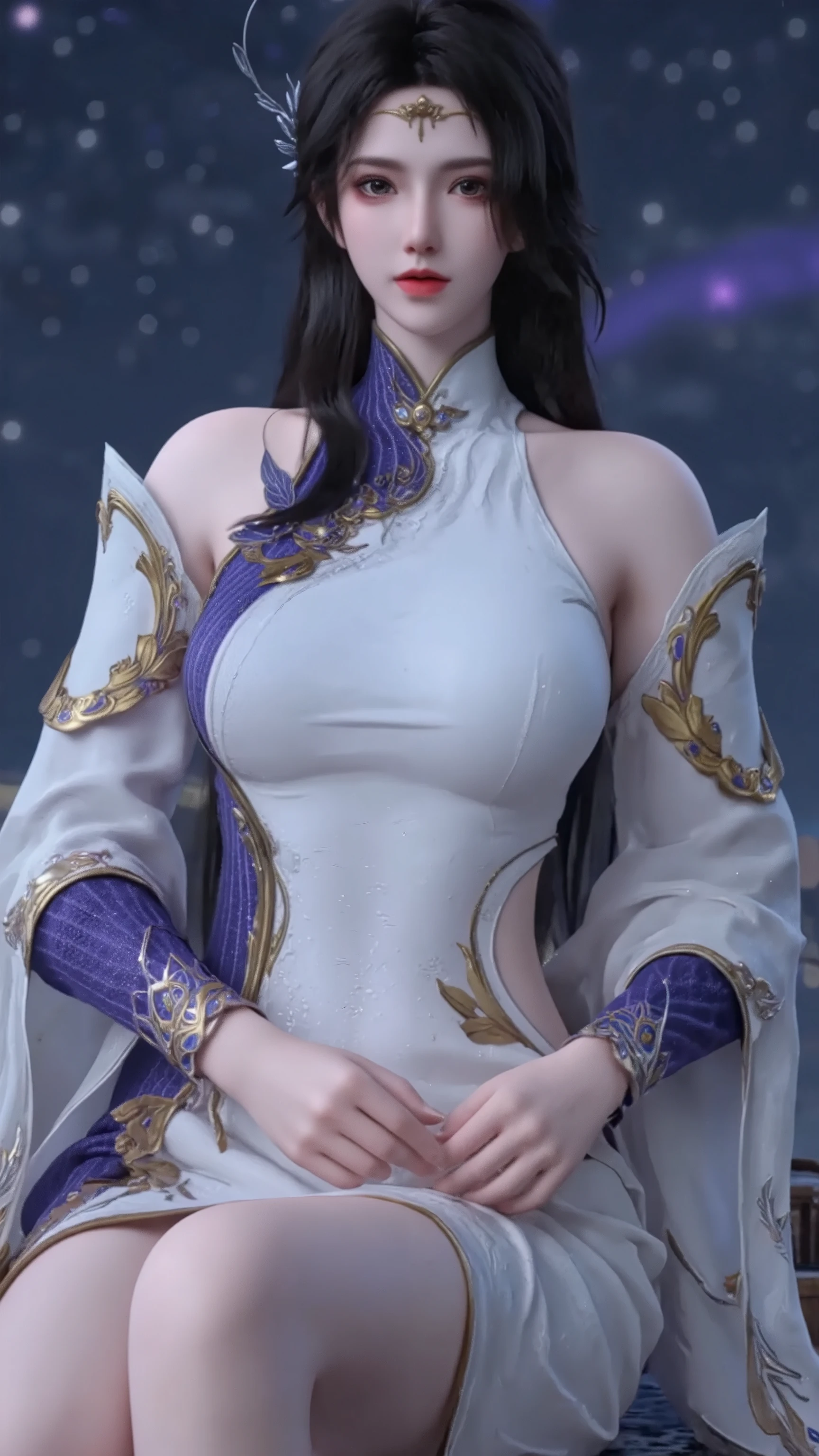 Solo, 1 Beautiful Female, Wuxia World, (1 Girl), (Full figure:1.2), (standing:1.1), (Xiuxian World), (huge fake breasts, round breasts:1.4), (muscle abs), (big buttock:1.1), (shiny skin:1.1), Chinese Immortal Wuxia, Brunette Hair, Chinese Coiled Bun, Hairpin, Light Pink Lips, Calm, Intellectual, Delicate Face, Masterpiece, Best Quality, High Quality, High Definition, High Quality Texture, High Quality Shadows, High Detail, Cinematic Light, Side Lighting, Ray Tracing, Sharp Focus, Realistic, Edge Light, Two-tone Light, (Detailed Skin Details: 1.2), 8k uhd, SLR, (soft light, high quality, high resolution:1.7), (very detailed CG unity 8k wallpaper)