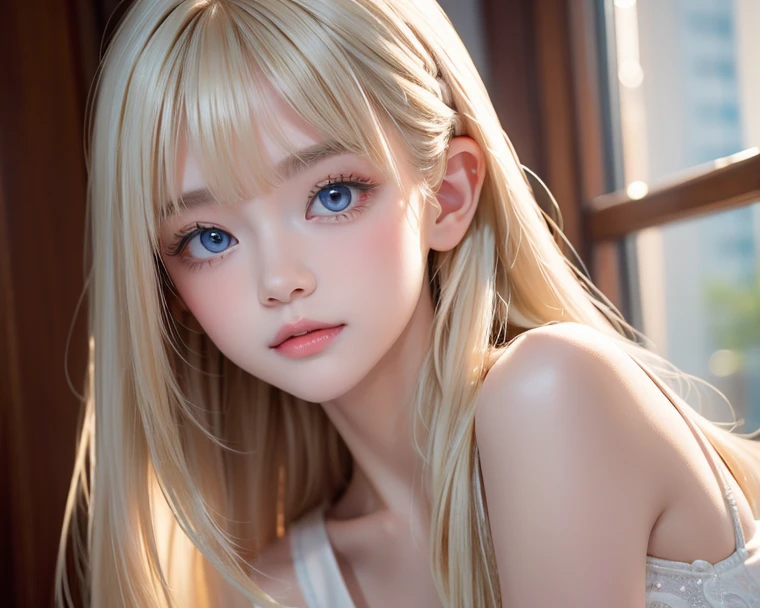 The most beautiful white woman in the world、 very beautiful super long platinum blonde hair、美しい顔の上の long hair、 very cute beautiful sexy young girl 、very perfect cute face 、 clear beautiful pretty cute eyes 、Extremely bright baby white ice blue large iris、 bright blonde with a beautiful sheen 、 sexy fresh look 、Perfect beautiful pretty face、長いbangs、美しい顔にかかるBlonde、 very cute beautiful sexy young woman 、 very perfect beautiful cute little face 、 very beautiful white girl 、 long hair, bangs, Blonde, 目の間のbangs, hair to hide one eye, shiny hair, Straight Hair, Super long hair, Hair in the eyes, Too much hair, slouch