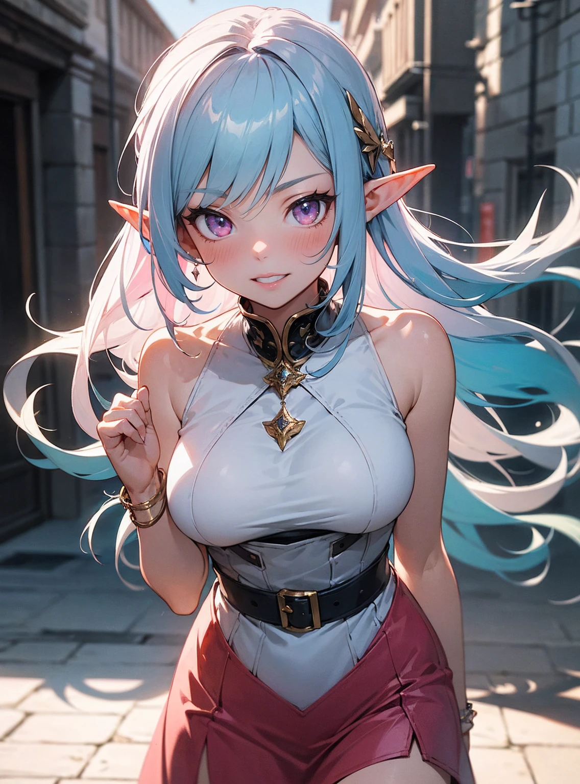 Walled City Elf Girl The girl is beautiful the girl is smiling The girl is dancing Festival Night