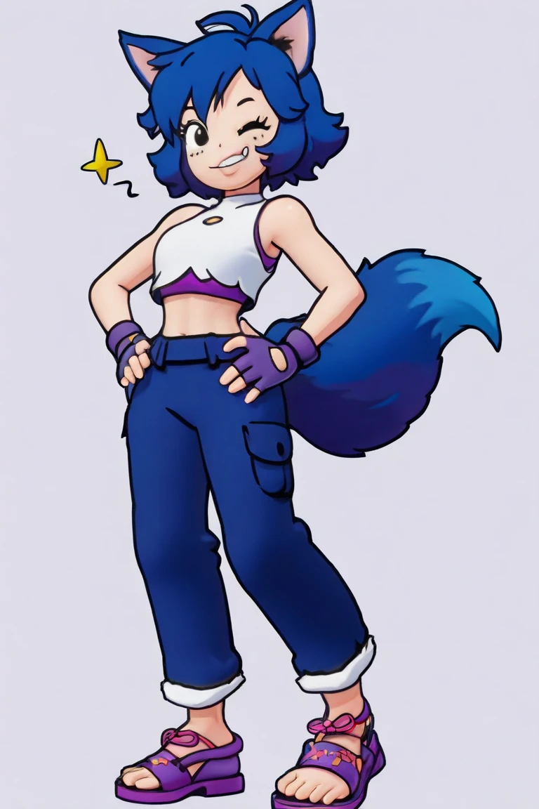 best quality,  sash lilac, sitting, stool, dark environment, long bangs, white sleeveless robe, blue boots, blue-white gloves, ass,