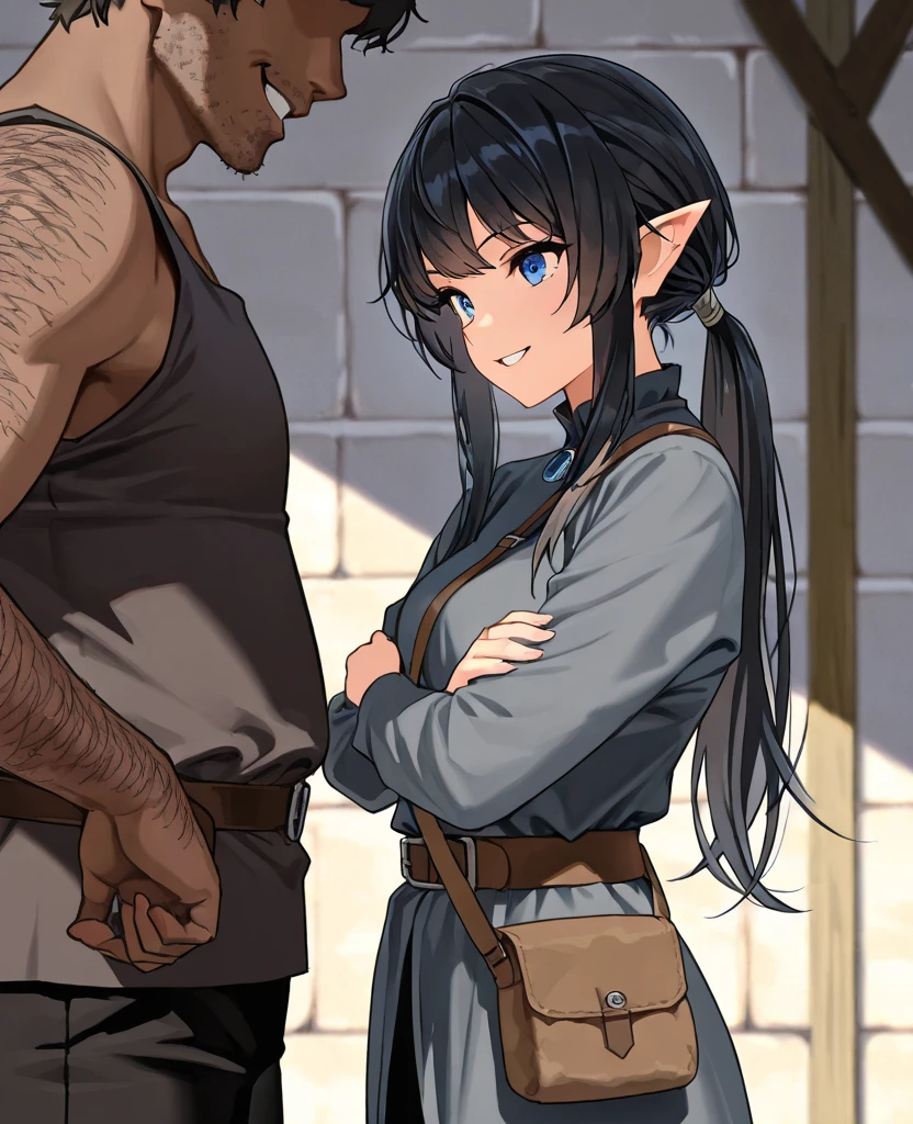  Make a picture where a fairy is tied up  by two burglars. bound