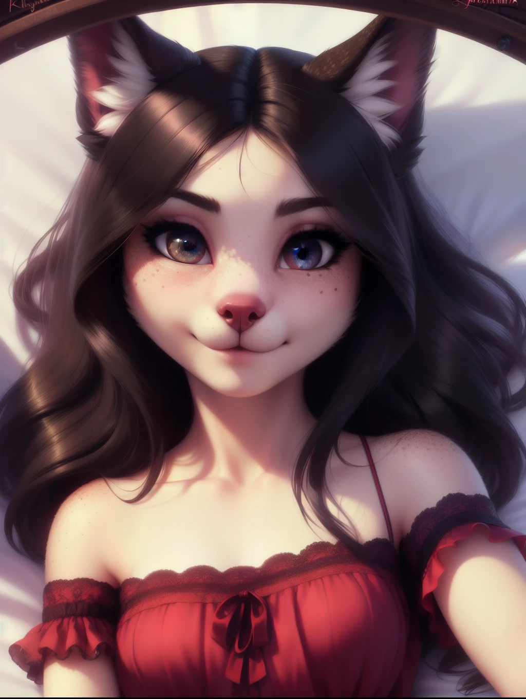 (source_e621), A beautiful and detailed (sweet portrait), ((mature anthro domestic dog)), Schlank, Small breasts, Hochgeladen E621, detailed flauschige fur, (von Fluff-Kevlar, Bayard Wu, personalami, Pino Daeni), 1girl, Allein, off shoulder satin dress , adorable, facing viewer, 1girl, realistic, ultra sharp image, first person view, cleavage, masterpiece, beautiful hair, lustful gaze, kneeling, above view, human penis, blowjob, 