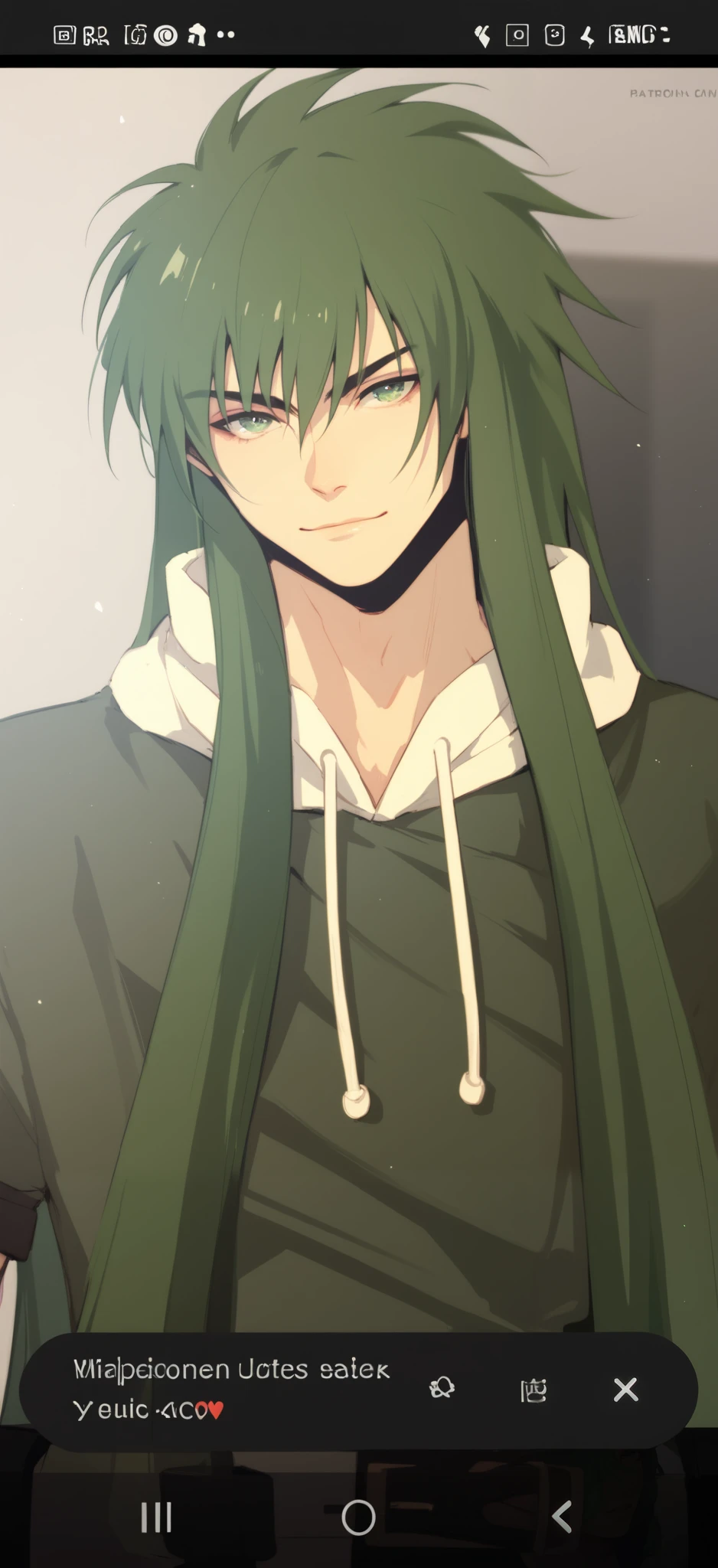 Portrait of a boy with green hair