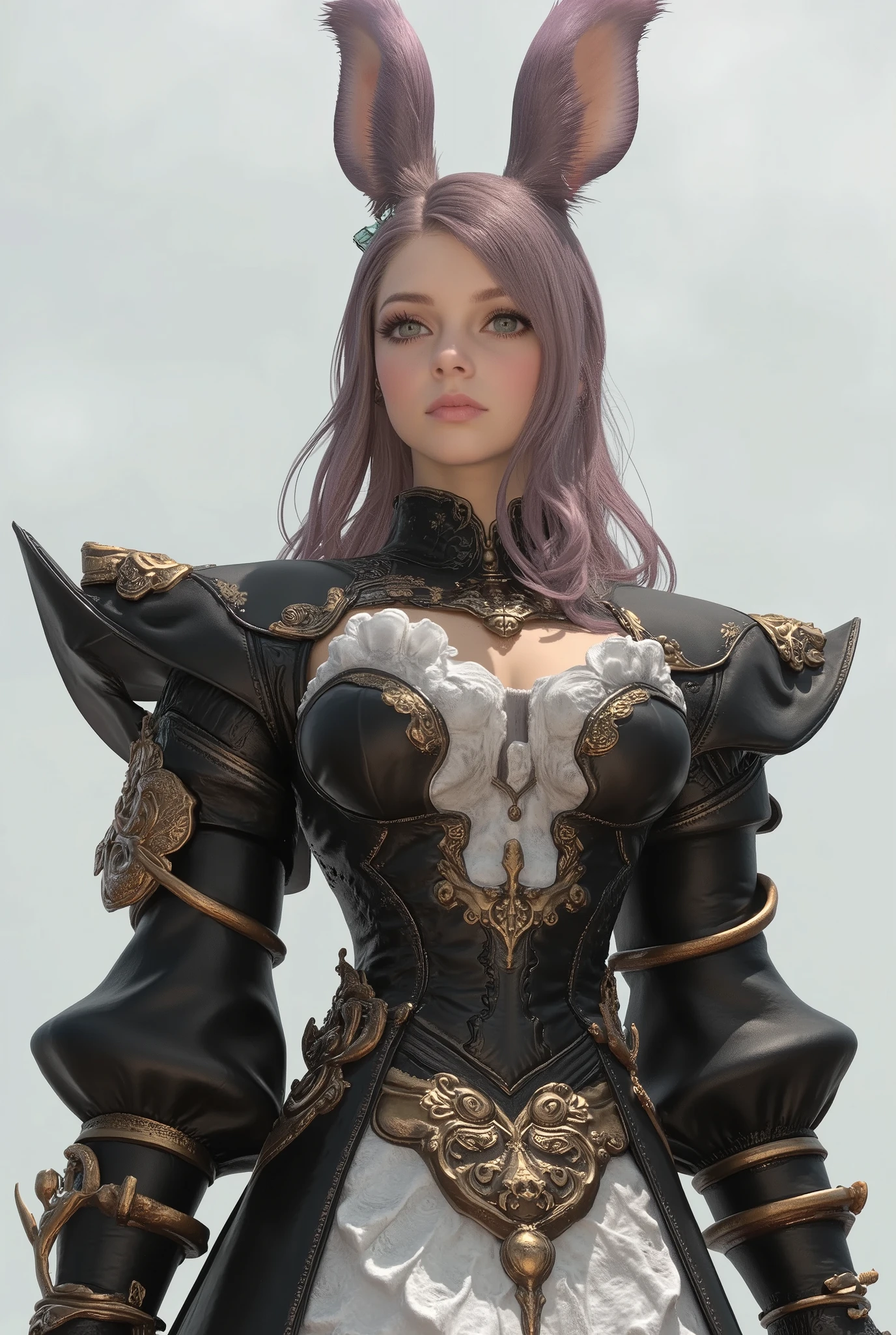 Final Fantasy Style , Takahashi Kazunari's masterpiece, 1 Girl, beautiful, Wizard, enchantment, masterpiece, best quality, white background , concept art , Blonde, short hair , (( big breasted, deep cleavage )), sexy long legs, full body shot
