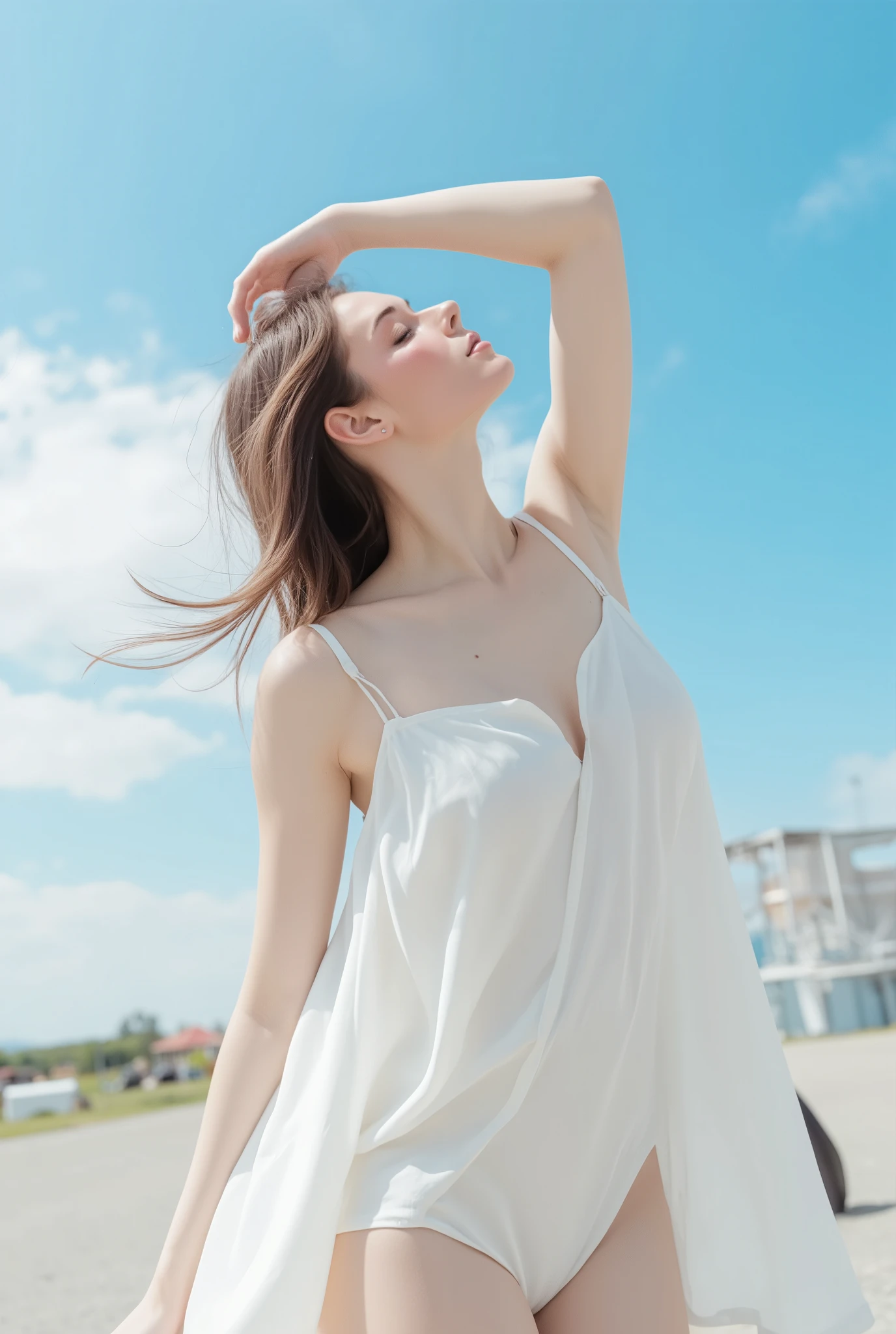 (masterpiece), (Highest quality), (Very detailed),(Disheveled Hair),(shape), (One Girl), (Summer clothes), Are standing, Fashion Model, View your viewers, (interview), (Beach),Beautiful details, Delicate and beautiful face, floating,(High chroma),(Colorful splashes),Colorful bubbles,(The Shining), Focus on the face, Hair Ring, Floating Flowers, Floating Hair, (The Shining), Best lighting, Best Shadow,