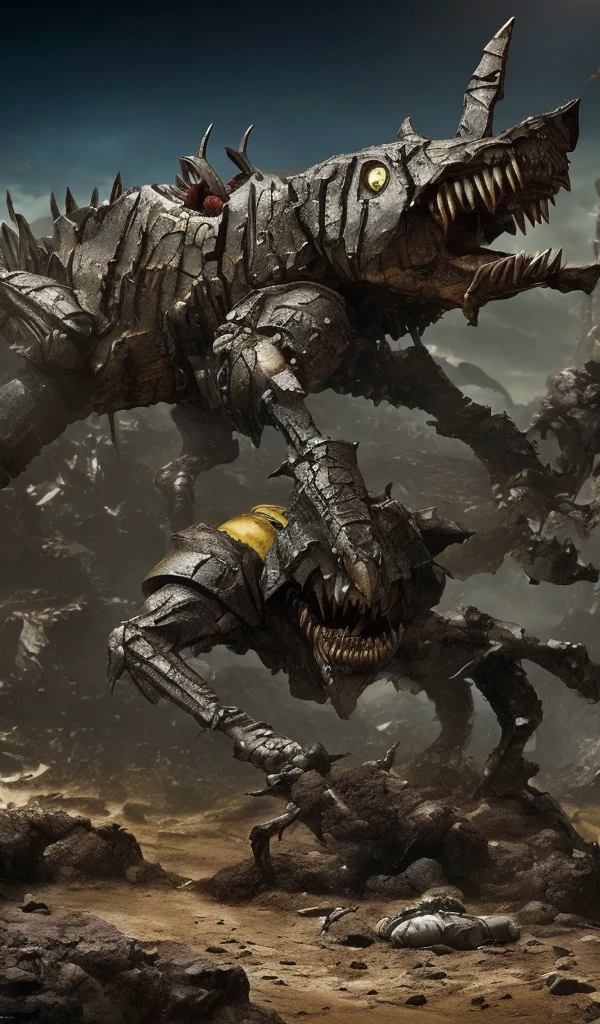 zoids machine　dinosaur　Metal　No background　fighter taric guardian　machine saurus　god々々right　mechanical　Quadrupedal　Whole body image
