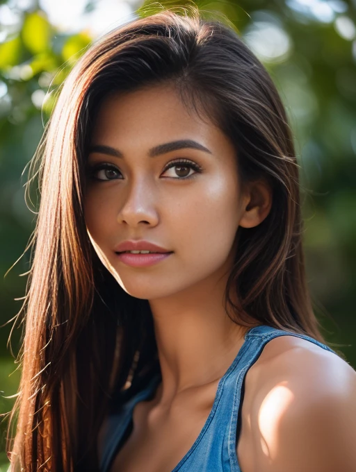 La misma mujer morena de ojos verdes
