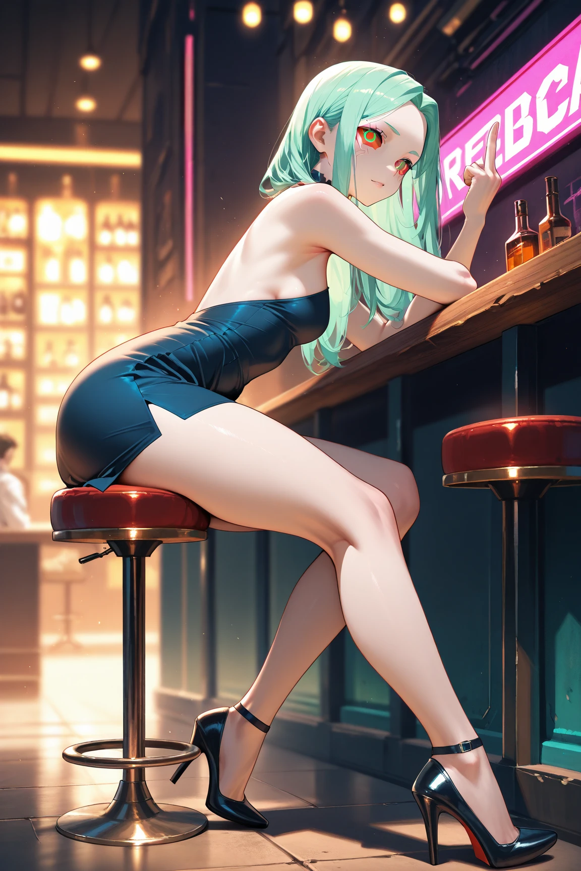 a bunny girl at a strip club