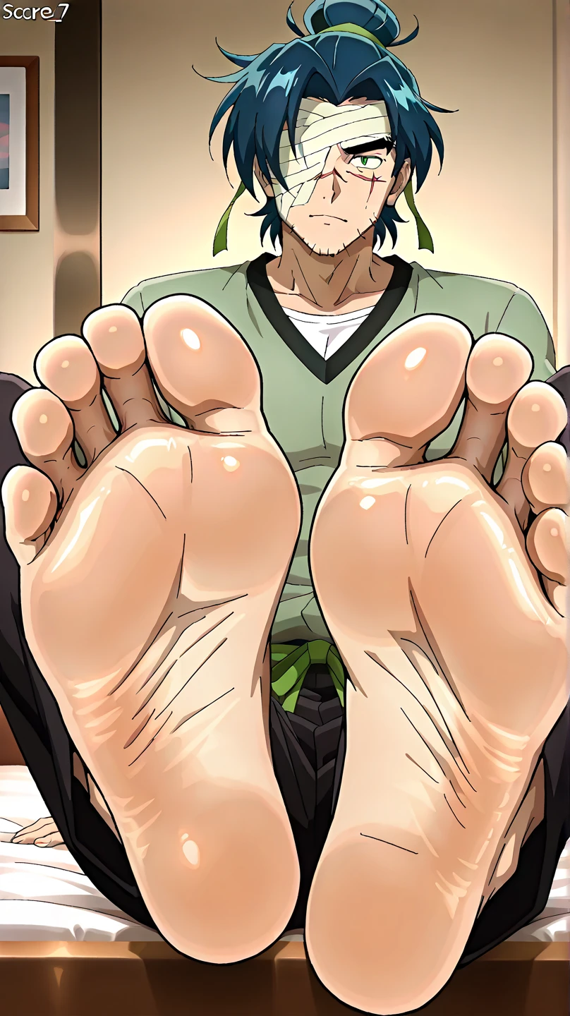 a lady sitting on the sofa,The feet were covered with dirt, Kago Shintaro, feet art pov, feet art, Dirt - Skin, wart, sore, Giantess Art, dirt stains, full of tar, Junji is 4k, High bottom, Detailed feet POV, Japanese cartoons, Algae feet, comics