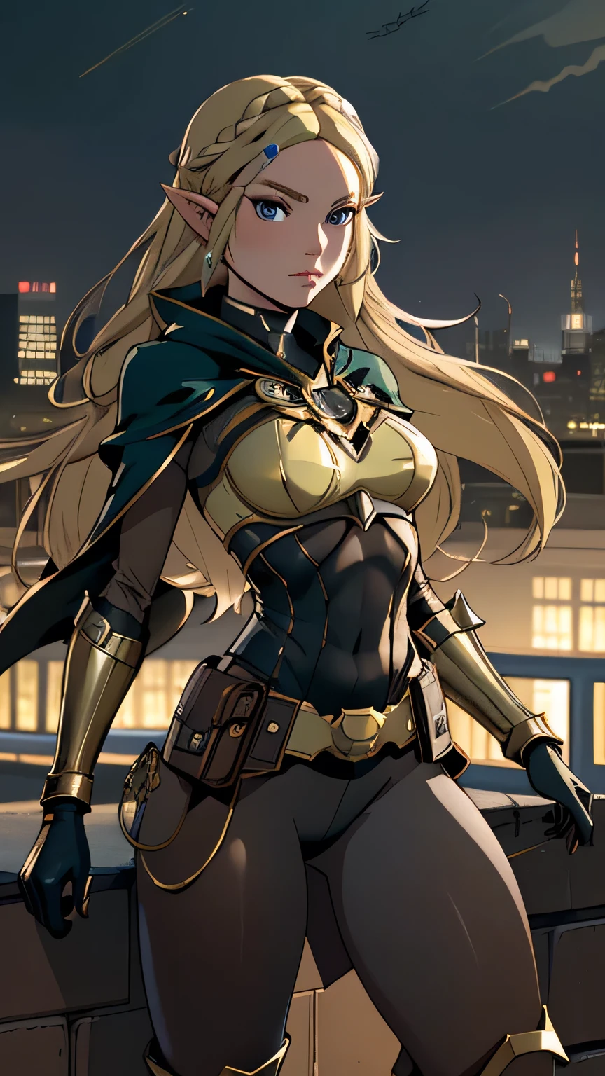 21 year old terra, standing up on a floating rock, (in the city), waist length blonde hair, black eyebrows, long-sleeved black crop top, large light-brown gloves, yellow skirt, lifting her skirt, skirtlift, light-brown belt, light-brown boots, exposed vagina, aviator goggles on top of head with blue lens, smirk
<lora:Terra_DcCartoonV1.7:0.75> <lora:Pussy_Cameltoe_v1:0.6><lora:skirtlift-v4:0.8>