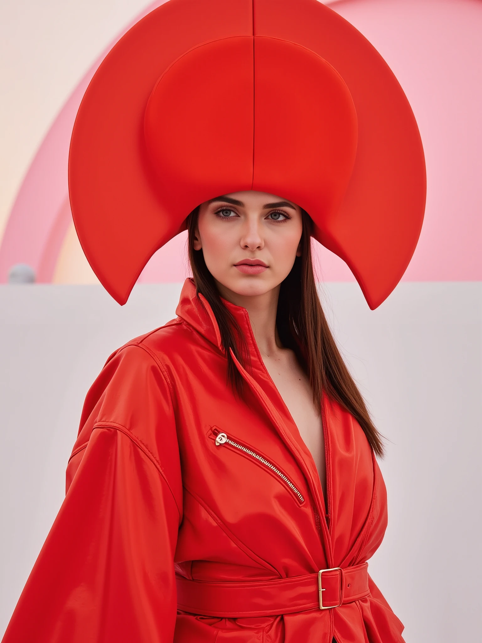 Arafed woman in a red dress and a red hat - SeaArt AI