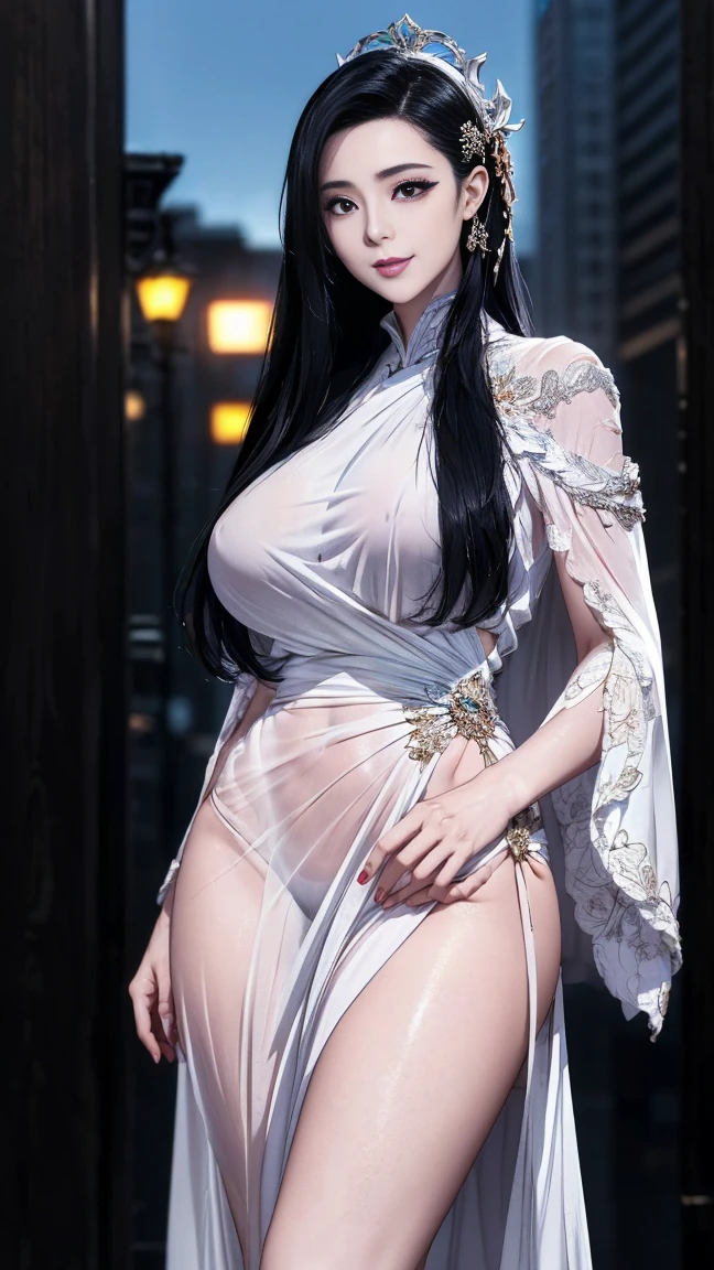 (vibrant, dramatic,sharp focus, 8k),(RAW photo, best quality),(realistic),(masterpiece),(ultra detailed),(perfect detail),Highly detailed scenery,incredibly absurdres,ultra high resolution,looking at viewer,(full body:1.5),(make up:1.3),looming pussy,looming nipples,(no bra:1.5),sexy pose,(sexy),(smile:1.2),young,femininity,(solo),(1girl),necklace,(see through clothes:1.3),(perspective nipples),(Gigantic Breasts:1.5),(sheer tulle:1.5),sheer tulle white china transparent silk dress,(sheer tulle white china silk Taoist robe:1.8),(see-through high cut Sides Tie Micro String Thong ),sheer tulle white Mini Micro Skirts,sheer tulle white Ultra Mini Skirt,Peach Butt,(thick thighs),(SKINNY:1.6),(mesomorph body),(huge ass),cleavage,(lipstick:1.2),(parted lips:1.2),(ribs),(huge butt),(tight),(underbust:1.3),(cameltoe:1.2),(shaped thin straight eyebrows),(super long hair:1.5),(black hair),(straight hair:1.4),day,cloud,cloudy sky,dove,mountain,ocean,outdoors,sky,sun,water,pureerosface_v1,<lora:luxueq23-000006:0.7>,<lora:hauteCoutureFanBingbing_v10:0.2>,<lora:GoodHands-vanilla:1>,(demure),extremely detailed cg 8k wallpaper,extremely delicate and beautiful,highly detailed,cinematic lighting,cinematic highlight hair,black eyes,black hair,luxueqi,hanfu,(bent_over:1.4),(lifted_by_self:1.9),