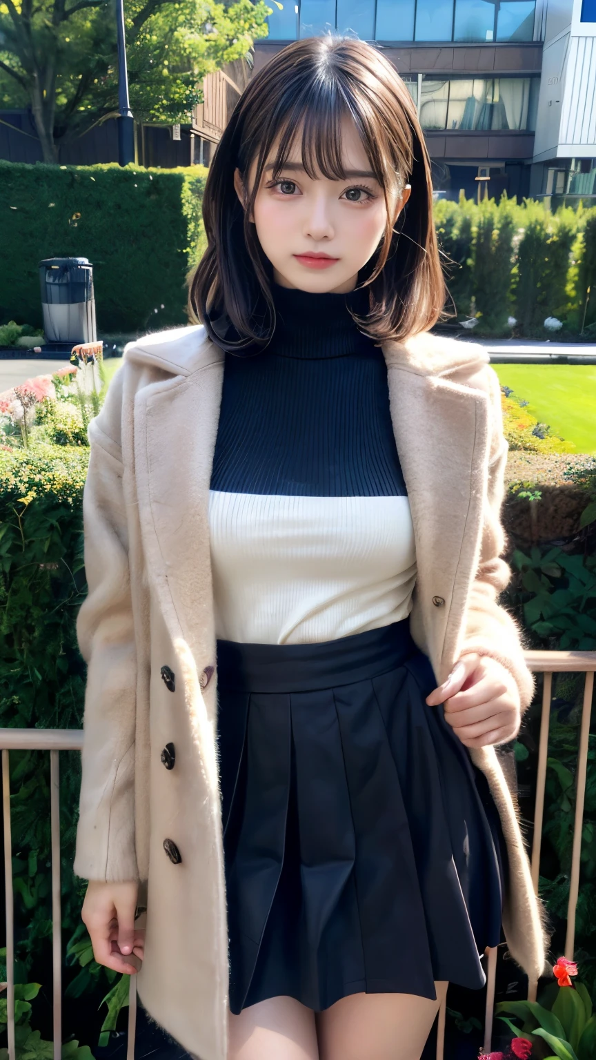 1girl,realistic,brown jacket,white trousers,short hair,mikasa ackerman,ultra detail,70mm lens,red scarf around the neck,