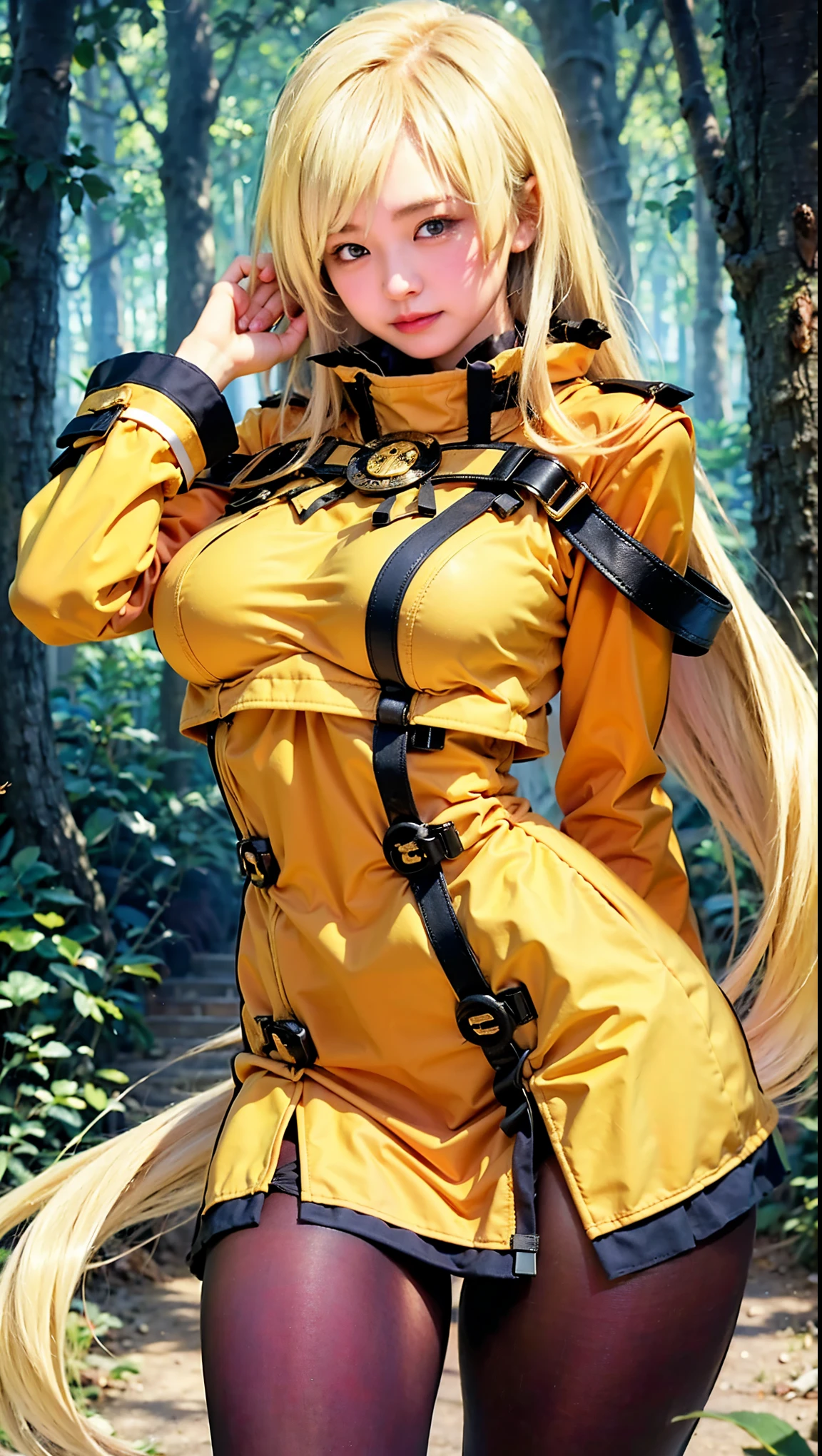 (realistic:1.5), 8k, Super delicate beauty, 1 girl, intricate motorcycle details, (short: 1.3), (highest quality: 1.0), (Super high sharpness: 1.0),(Beautiful and delicate depiction of eyes),unreal engine:1.4, photorealistic:1.4, skin texture:1.4, masterpiece:1.8,highest quality、smile、long limbs、(((riding a motorcycle)))、(((Lemon yellow rider suit and long pants)))、((twin tail hair))