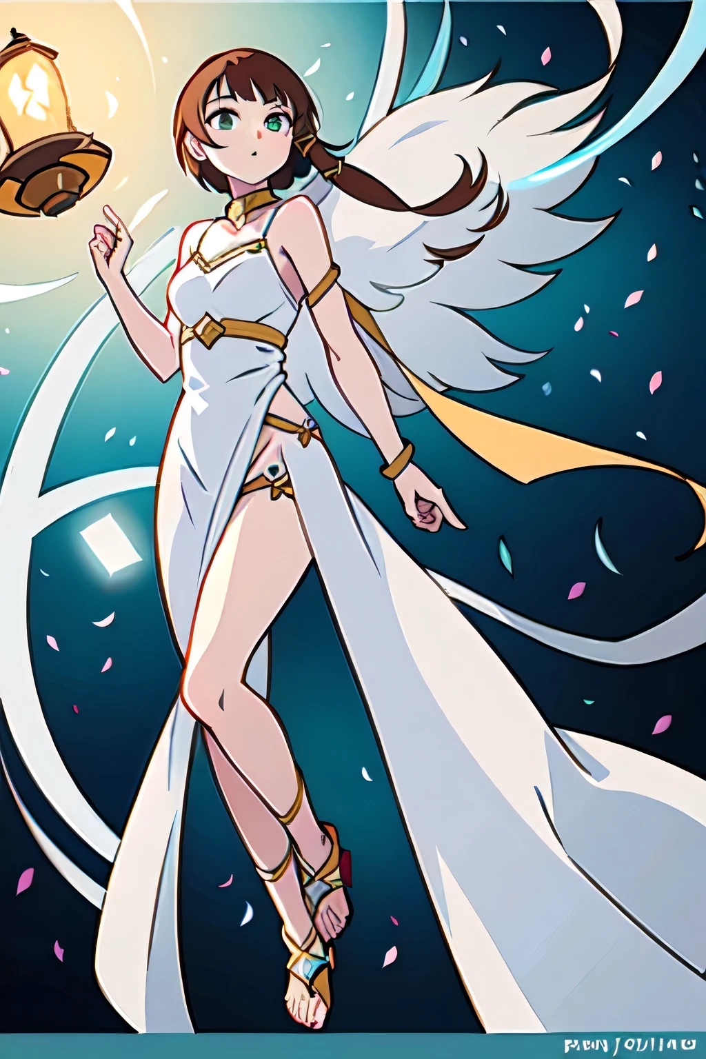 Lain as a goddess, angel, full hody floating
