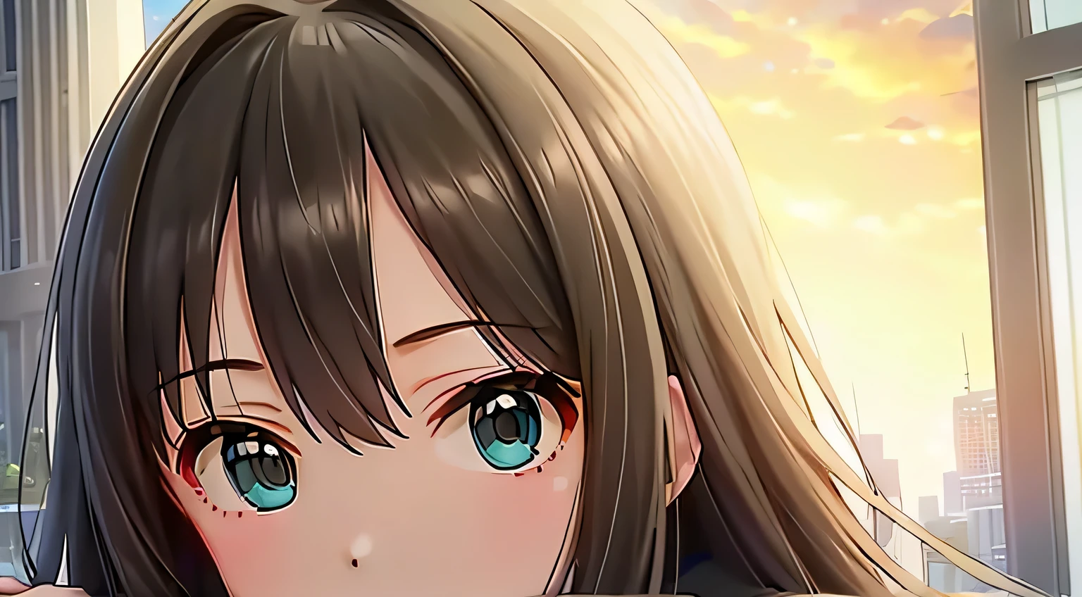 masterpiece、 best quality、solo、(((Shibuya Rin、 dark eyes)))、The skin is white and delicate、 delicate and beautiful faces、A sophisticated eye、empty empty、 upper body、 Jessica Biel 、