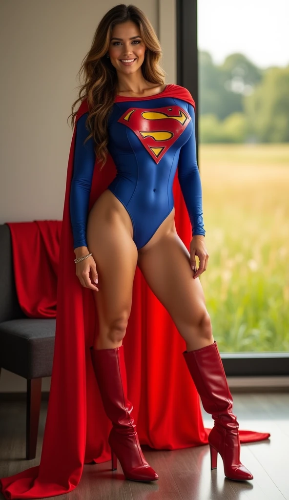 Super girl: A powerful and muscular woman, dressed in a vibrant and stylish superhero suit. Her hair, a rich shade of red, is short and curls around her shoulders. Her face is angular and defined, with determined eyes and a confident smile. Her muscles ripple beneath her suit, showcasing her strength and dedication. (super girl:1.5), masterpiece, ultra high resolution, (muscular:1.6), realistic, solo, (powerful:1.2), best quality, super detailed
Harley queen: A thoroughly intimidating and virile woman, clad in her iconic red and black Harley Quinn outfit. Her fiery red hair cascades