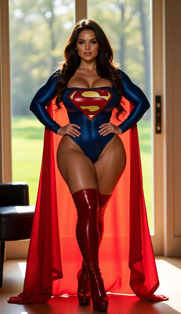 bbw superheroine full body, sharp and clear image