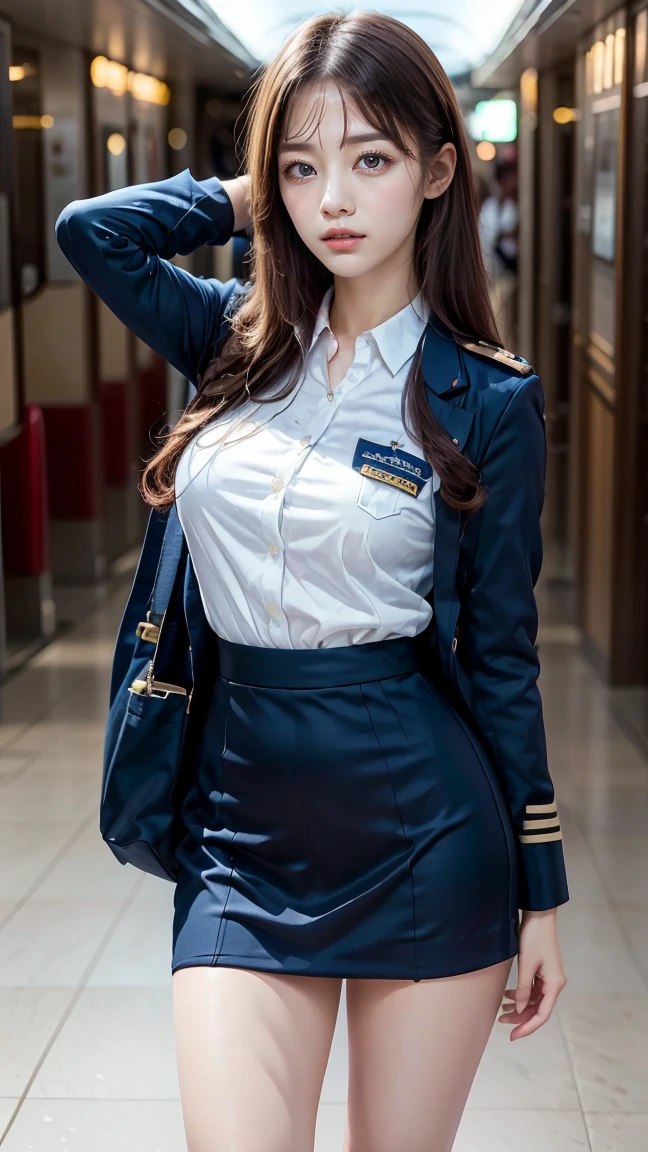 Usually detailed CG Unity 8K wallpaper，（tmasterpiece），（Best quality at best），（ultra - detailed），（ultra real photo），（best character detail：1.36），Nikon D750F / 1.4 55mm，RAW photos，profesional lighting， physically-based renderingt, 1 plump girl, girl soldier，(Dark green military uniform，(Dark green military uniform)，Business suit，Fabric texture military uniform, perfect military composure)，(Wear a plain white shirt under the jacket:1.25)，(black necktie)，((Black panty,))，bare-legged，Plump legs，black hair color hair，(military hat，Large wavy curls，Do not tie your hair，Short hair details，Twist braids)，the golden ratio,[:(Have a delicate face:1.2):0.2]:，pure love face_v1，thick bushy eyebrows，broad shoulder,(gigantic breasts:1.55),(gigantic ass),(Plump thighs:1.45),(Wide crotch:1.55),(I look up from below:1.55)，((Place your finger to your mouth):1.4)，Close-up shot，((smiling with narrow eyes，Smile full of confidence，On snowy mountains):1.35)，(((Close-up of panties),Close-up of chest,facial closeups,Front view))，(Sunset sky，gentlesunlight，sunshine on face，(light shining on face)，blue-sky，Sunny smile，light glow)，white teeth，(looking at me)，(((thicc, bbwchan, thick thight, Wide hips, Buttocks swell crazily,🐎🍑) )，azur lane style)，high-heels，