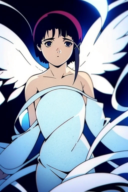 a beautiful woman with long lavender hair with white highlights, heterochromatic eyes with white moons in the pupils, full body, landscape at sunrise, pirate captain on her ship, extremely detailed face, beautiful detailed eyes, beautiful detailed lips, perfect proportions, jewelry intricate, fluid clothing, warm colors, anime film composition, highly detailed, 8k, masterpiece