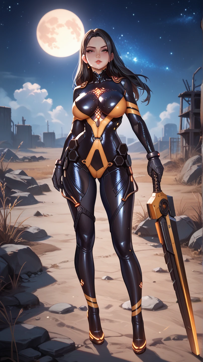 (mesa,extremamente detalhado, Mechas pesados, hard surface),(arte conceitual:1.1),(Armored Core Style:0.8), A woman wearing robotic ninja armor tying a seal,(armadura completa:1.4),(tactical ninja mask:1.5),(corpo amarelo:1.1),(pernas longas:1.1),(Equipado com uma espada nas costas:1.3),(Um olho detalhado:1.3),(Um rosto detalhado:1.3),(Armas detalhadas:1.3),(Corpo detalhado:1.3),((lesbian full body:1.5)),,(Rosto ultra detalhado:1.3)(No fundo, night rocks are floating in the air and some orange fireflies.:1.5),realistic camel toe, Stiff Nipples