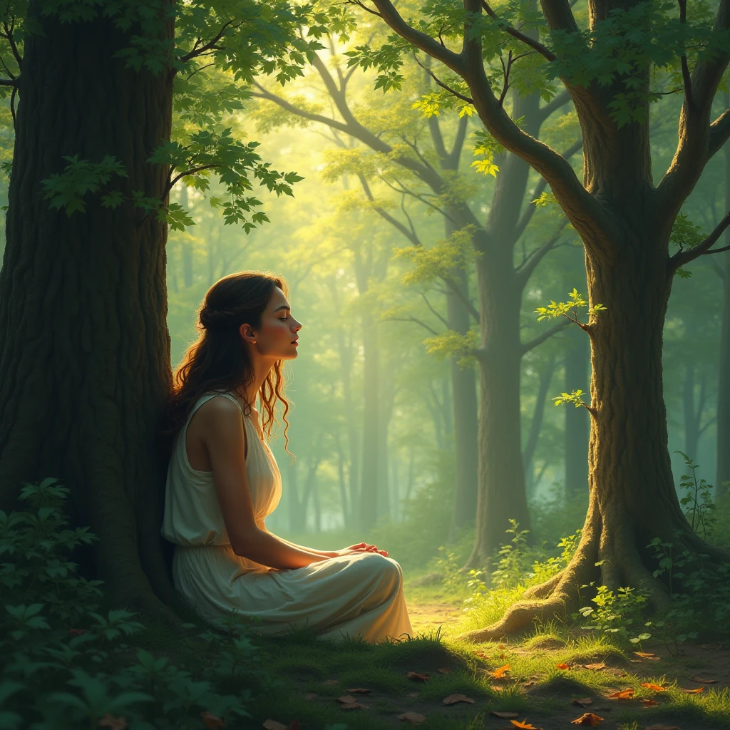 A woman in a tree