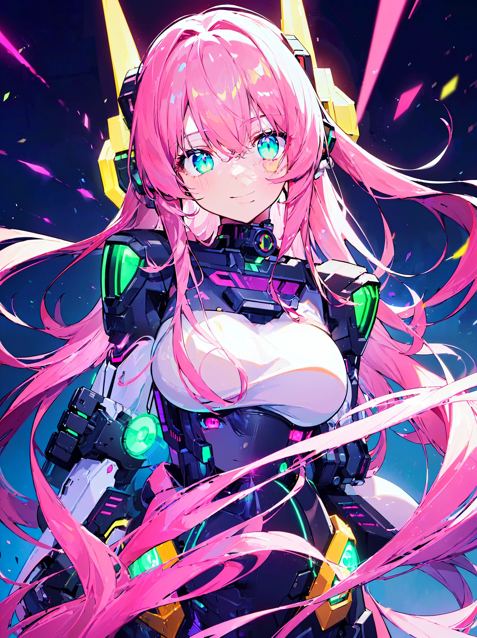 1girl), bottomless, anime style, polished and powerful look, huge breast, exotic, girl design, mara, portrait, giesha, anime image, with yellow green side tail long hair, showing shoulder, black and green punk hoodie, low angle, wide angle lens f/2.8, ultra insane high resolution intricate textures, texture indentation, perfect perspective, perfect geometry, ultra insane ambient lighting, ultra insane ambient shadows, luminism, tessellation, maximalism, perfectionism, IPA Award wining masterpiece, full body, dynamic composition, atmospheric perspective, impressionistic, extremely detailed CG, extremely detailed wallpaper, (vivid colors), cinematic lighting, (colorful), blush