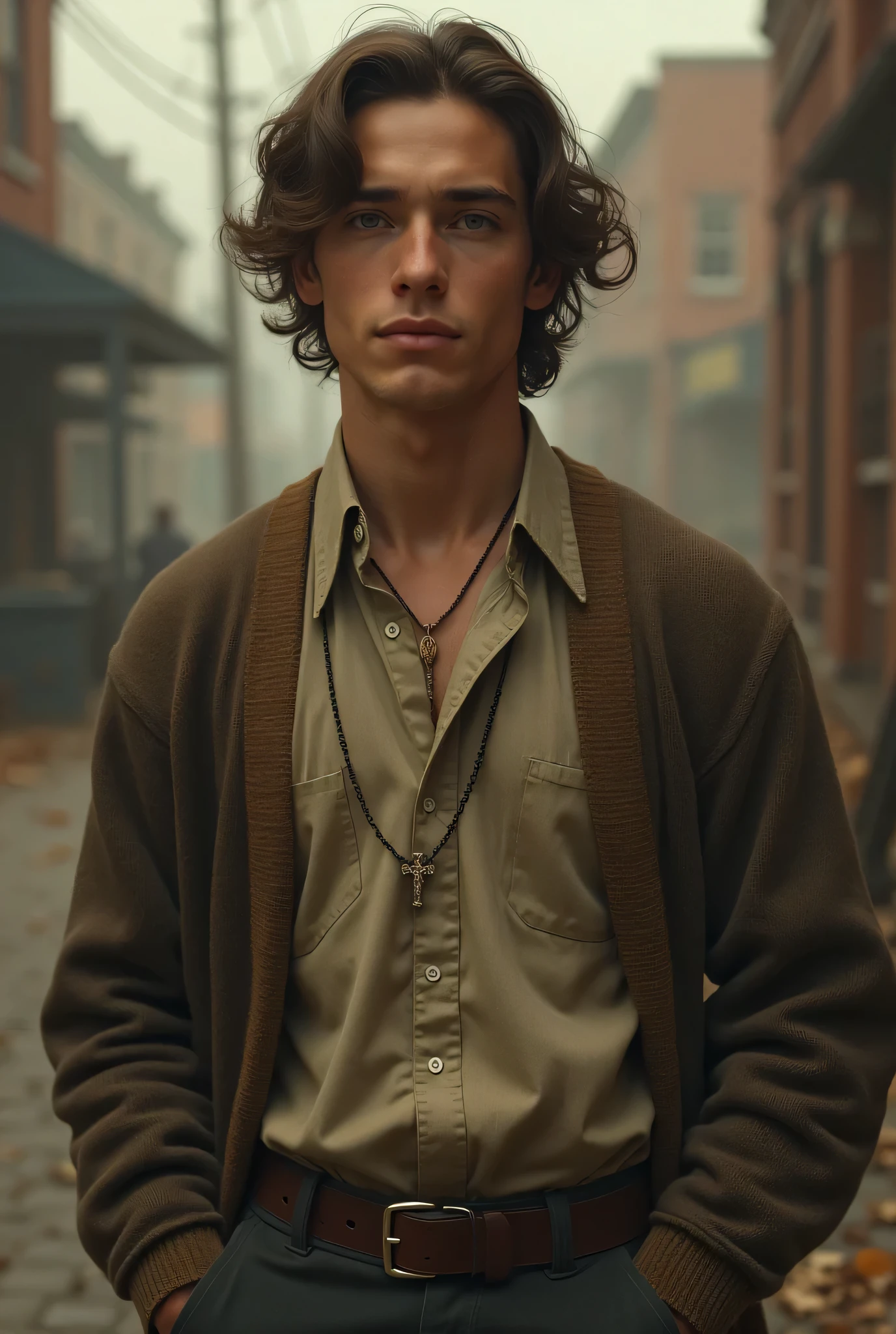 Make me a age boy, chestnut, Cold look, marked jaw like the cheekbones, hazel eyes, White skin, eyebrow length hair, thick eyebrows and long eyelashes.
Robin Pattinson Style