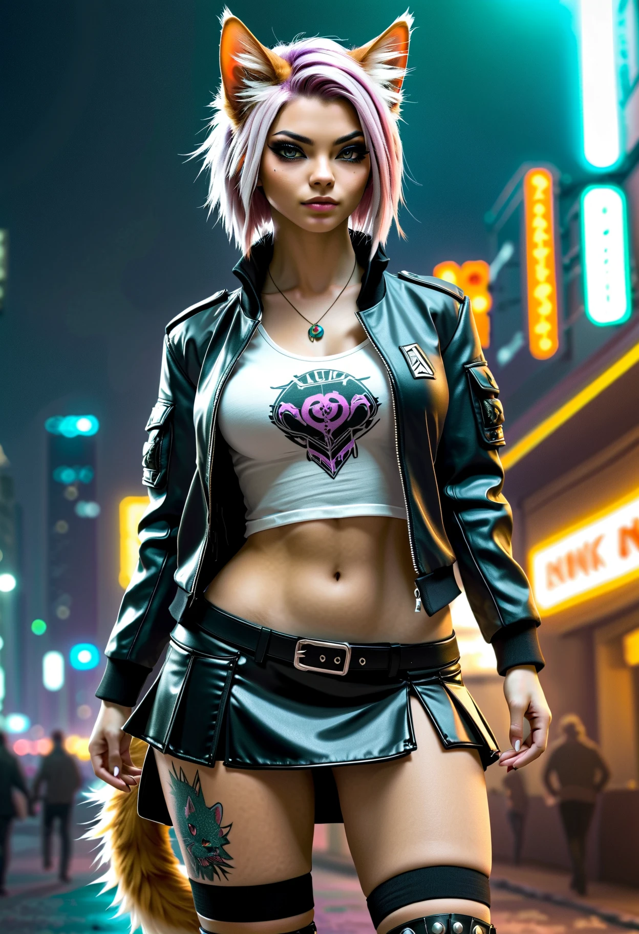 araffe woman in a bikini walking down the street, photorealistic perfect body, realistic shaded perfect body, beautiful cyberpunk woman model, cyberpunk 2 0 y. o model girl, realistic bikini, sexy body, hyperrealistic full figure, sexy girl, photorealistic full body, cyberpunk beautiful girl, photorealistic anime girl render, photorealistic artstyle, perfect body
