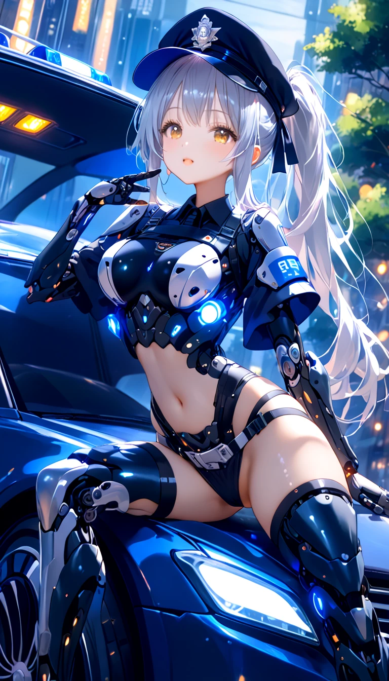 (Photorealistic:1.8, highest quality:1.8,8K masterpiece:1.8,High resolution,Mastepiece:1.8,RAW Photos,Cinematic lighting),No split screen、Night City、highway、Cyborg female warrior riding a motorcycle、Futuristic Armored Motorcycle、
(Real skin texture:1.3)、(choker、Metallic armored hair accessory、Knee-high long boots、High leg bloomers、Sexy breastplate that shows the underside of the breasts)、(Underboob)、cameltoe、Beautiful thighs、Plump nipples、(Mechanical Art: 1.4)、(Mechanical Limbs)、(Mechanical spine attached to the back)、(Mechanical cervical vertebrae attached to the neck)、Metallic Mask、Beautiful expression、Beautiful Face、 Spider body painting on stomach、(short hair、Beautiful, shining crimson, blue, white and silver hair:1.5)、Detailed blue eyes、Beautiful shiny red lips、(A rich expression、Disgruntled、Livid、Incensed)、Random Pause