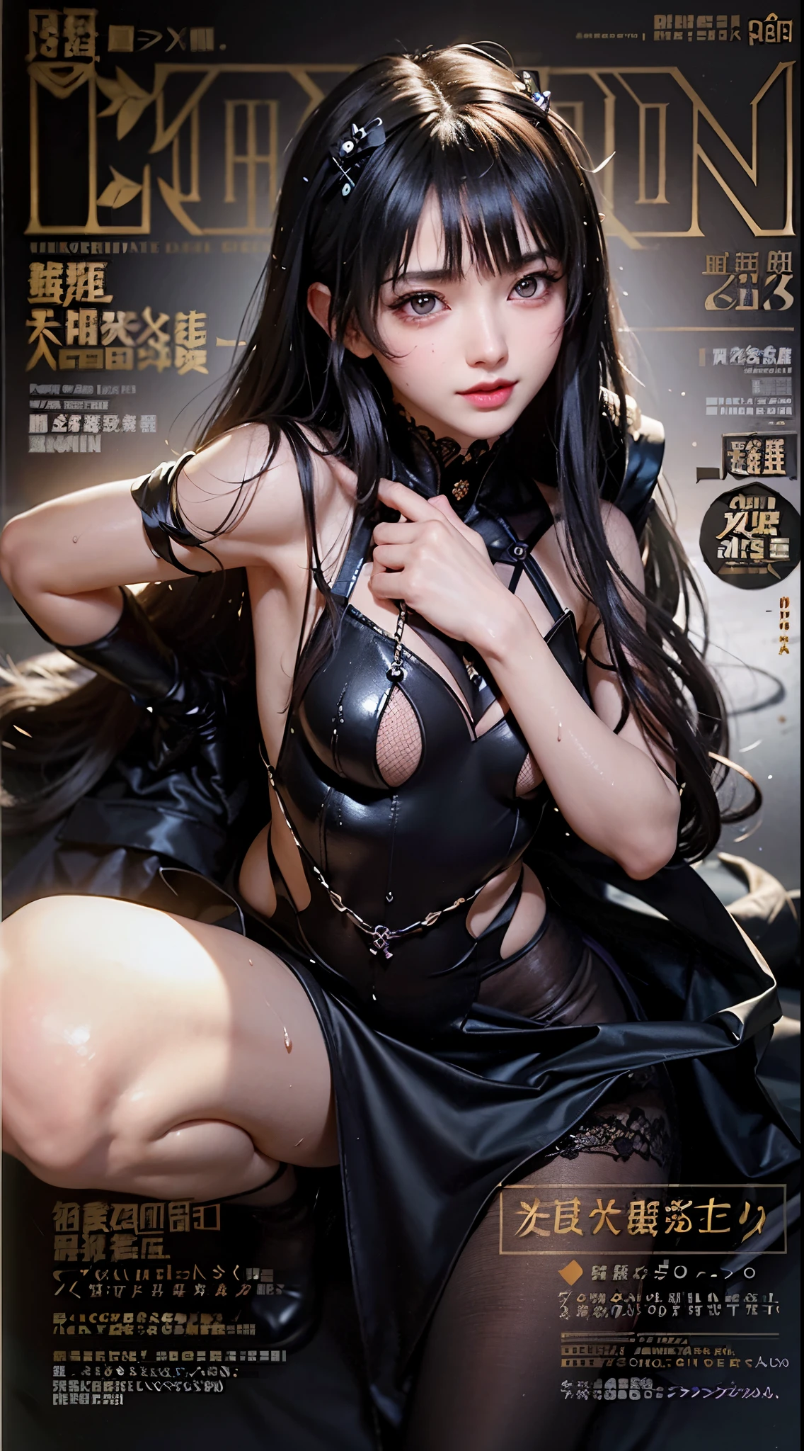 1 girl, waist up, faint smile, shiny skin Best Quality, Masterpiece, (Realistic:1.4), hiqcgbody, High Detail RAW color photo, toned physique, (elegant, beautiful face), (skin details), (oil: 0.6), (Tesla coil: 0.4), soft light, (side light: 0.8), shadow projection, deep focus, shot with Leica 10772 MP, 85mm macro lens, F/8 aperture, film still, model (office OL, sexy), (very detailed face) (very detailed and expressive eyes), ((small_breasts, delicate room, exposed breasts, exhibitionism))), revealing clothes