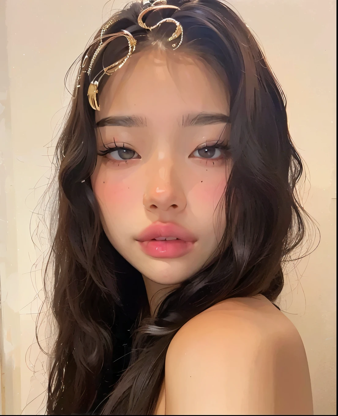Blonde woman with long hair and piercings posing for a photo....., with long black hair, with long black hair, Perfect white hair girl, Selena Gomez, tifa lockhart with black hair, pale porcelain white skin, anime girl in real life, with black hair, extremely black hair, very black hair, with long black hair, her hair is black