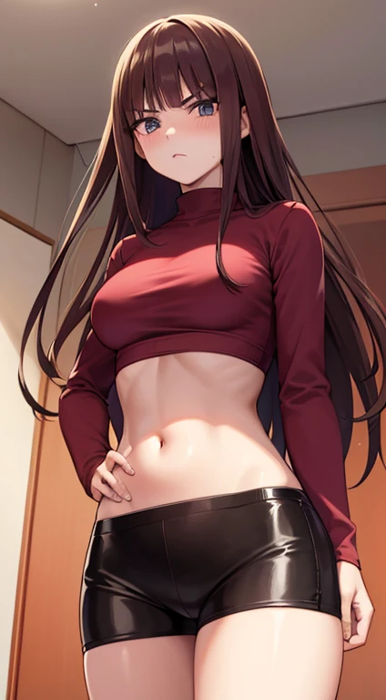 anime, beautiful face, highly detailed face, 2 accurate legs detailed eyes, highly detailed background, perfect lighting, accurate arms, accurate hands, accurate fingers, full body, 1girl, solo, ruby hoshino, oshi no ko, indoors, detailed heels, black heels, detailed thighhighs, absurdres, high res, ultrasharp, 8K, masterpiece, looking at viewer, teasing smile, elegant pose, clubbing, in a nightclub, nightclub outfit, underboob t-shirt, pencil skirt, on the dance floor