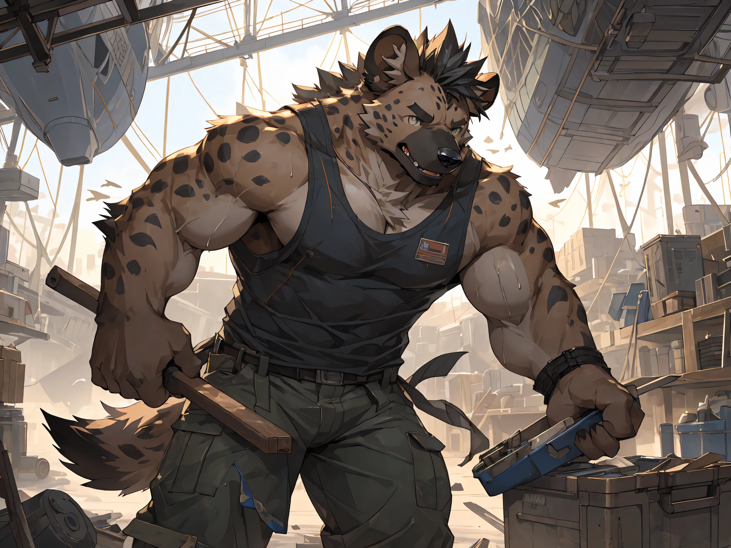 furry character，A very tall and strong bear，He sat in the driver's seat，His face looked frightened and he struggled，A mass of black mucus was getting into his mouth，(black eyes:1.5)，by null-ghost，by lindong