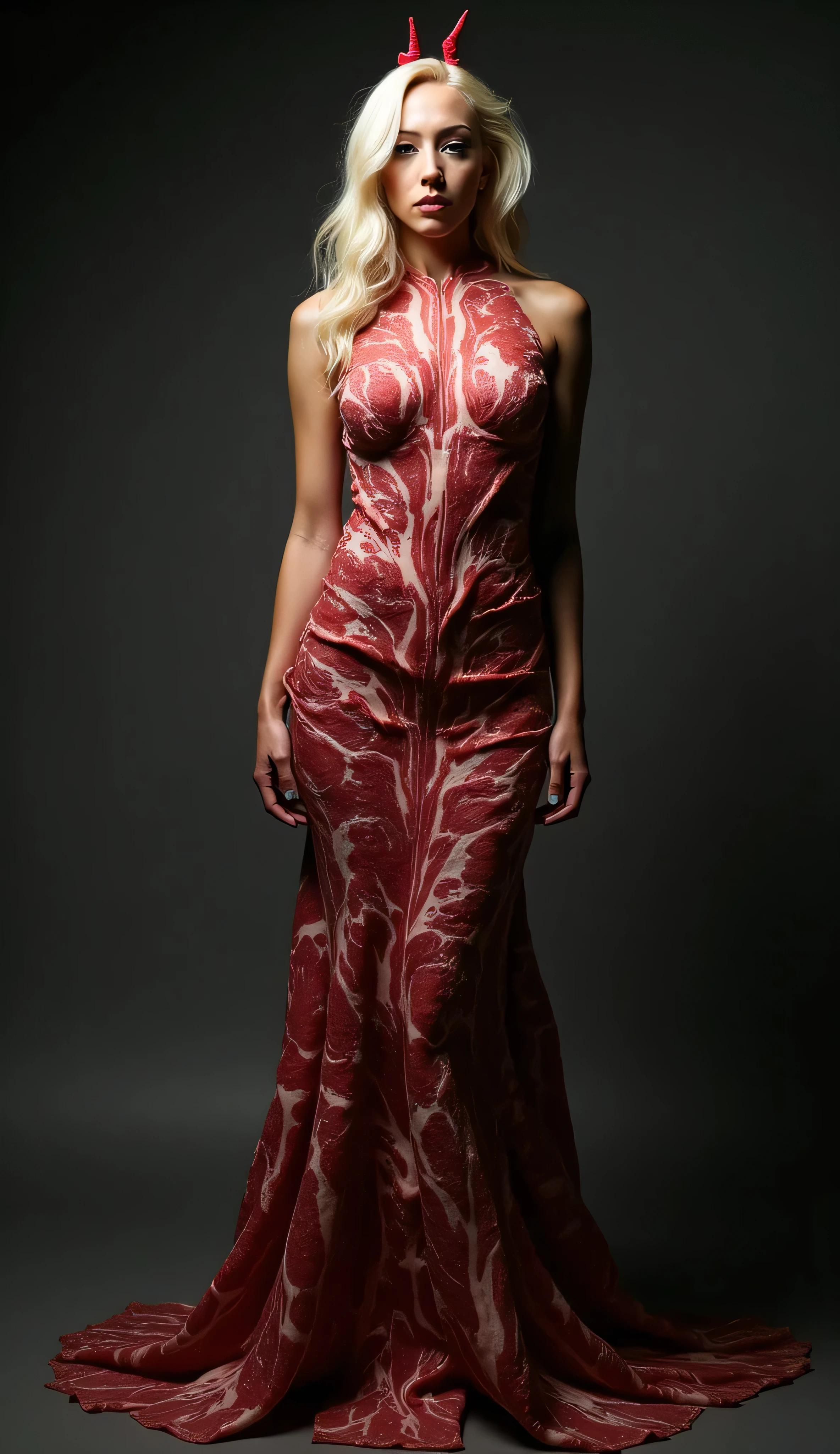 A short and nerdy teenager revealed that she is muscular, 1 girl, 17 yr old, powerhouse, red blonde hair, alabaster tanned skin, styled hair, Contact lenses, (wearing a red off-the-shoulder maxi dress with a slit on the leg), breasts small, flat-chested, sculpted abdomen, 8-pack sit-ups, steel abdomen, shredded abdominal muscle, cut lower obliques, washboard abdomen, Scrawny, marvelous, Waist slender, standing in the garden, Using makeup , large testicles flaccid penis hyper veins excessive cum dripping, high qualiy , High definition, anatomical correct, intriguing details 