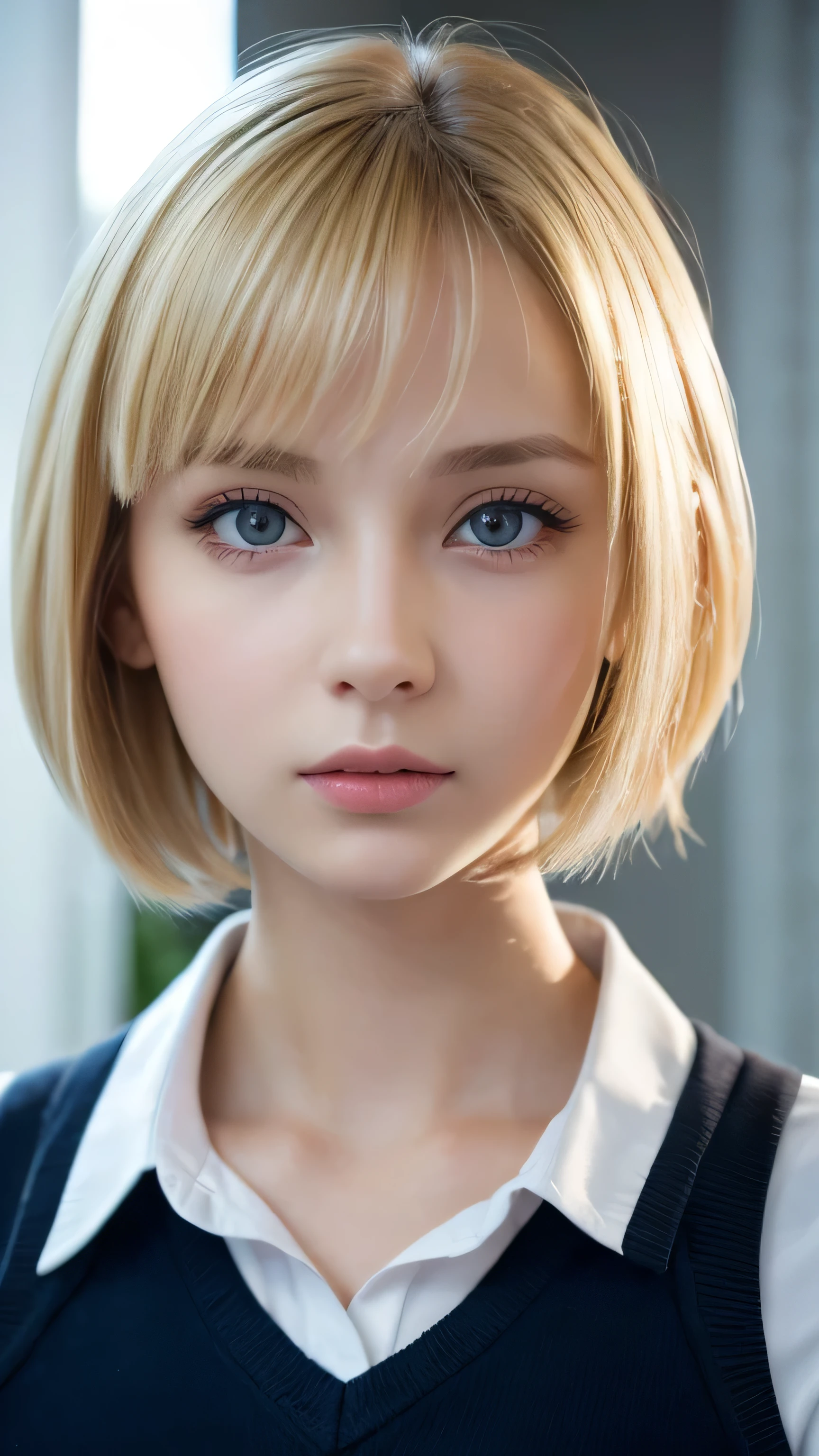 masterpiece, highest quality,Blonde, [crazy_eye], (Small Tits: 1.2), Super detailed, fog, Browsing Caution, (Expressionless)