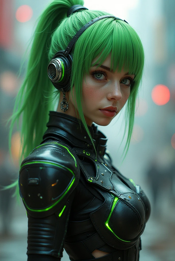 arafed woman with green hair and a gas mask on, cybergoth, cyberpunk bodysuit, wearing cyberpunk streetwear, cyber aesthetic, aesthetic cyberpunk, cyberpunk vibes, in cyberpunk aesthetic, cyber punk setting, bold rave outfit, cyberpunk aesthetics, cyberpunk look, laserpunk fullbodysuit, y 2 k cybercore, cyberpunk aesthetic, cyberpunk outfit, cyberpunk streetwear, closeup