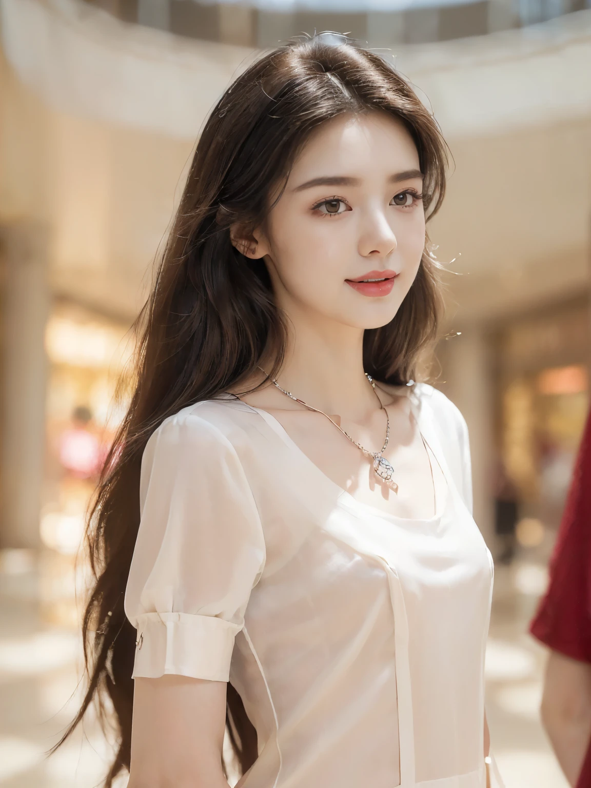 Crop Topluda、long brown hair、Hair bangs、cute asian girl、20yr old、A half body, outside of house, Sunny, Walking, Motion Blur, Happy smile、Ultra realistic texturesdramatic lightingUnreal engine is trending on ArtStation、awardwinning photo、nikon RAW photo、8 K、FujifilmXT3、masterpiece、top-quality、realisitic、Photorealsitic、ultra-detailliert、extra detailed face、