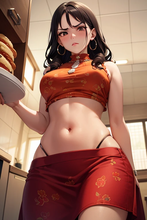 fat, large belly, chubby, overweight, Kaguya shinomiya, sitting down, table with lots of food,