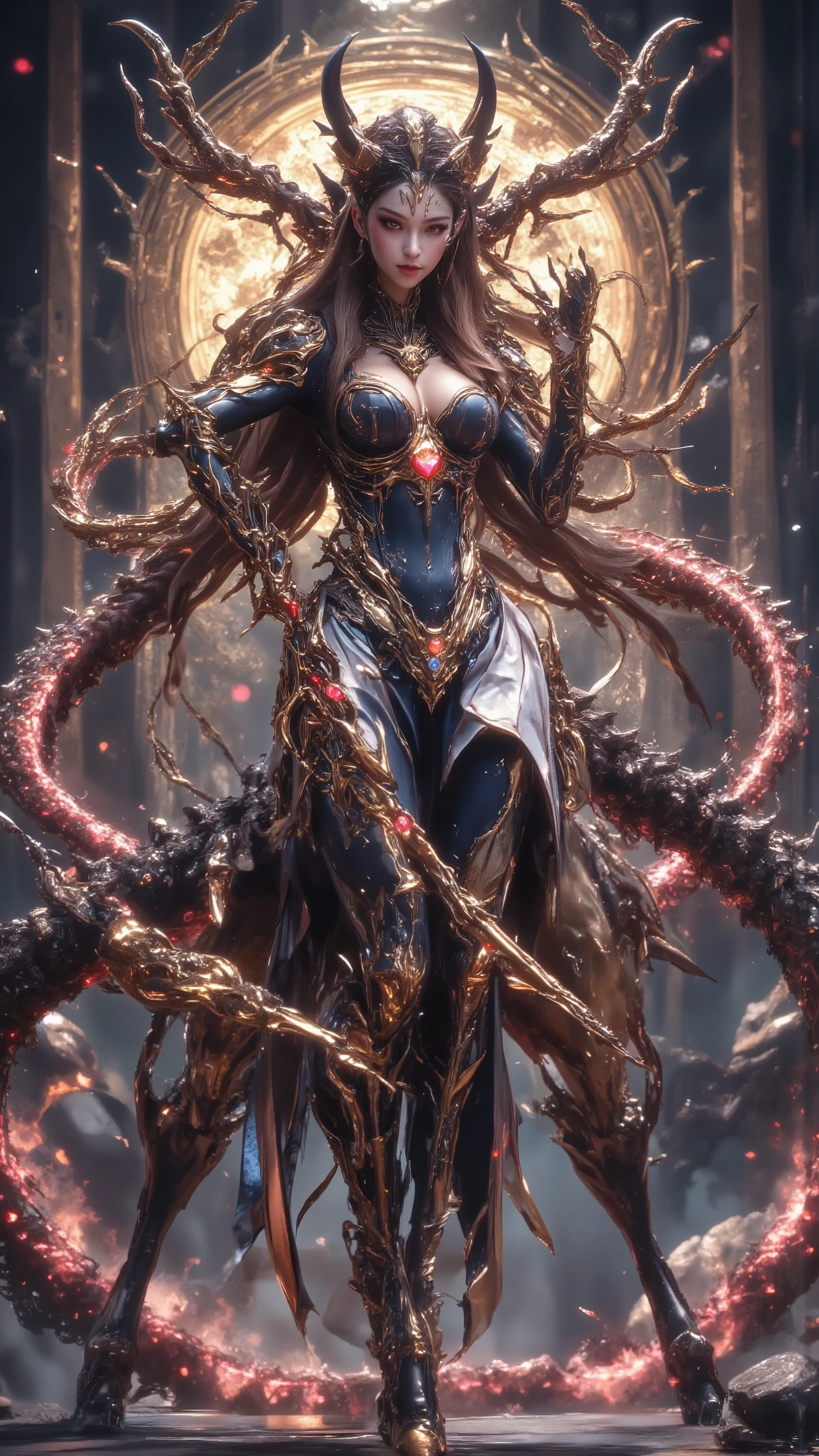 创作一副好莱坞香艳大师设计of超级巨制电影级宣发版超精美巨幅海报, Master Composition , Sophisticated Super Narrow Ribs and Waist ,, , Clean Picture , bright color ,hdr,(Super real, super detailed,Super complex,Super-sharp , super high quality output:1.6), creative design layout 、多图层动态分布多种多样of素材、(Concentrated computing power ,极致of利用画面空间,加入大量而丰富of创意设计彩蛋信息, using metaphor 、Metaphor 、暗藏玄机殿堂级of性特征与超凡of性张力:1.8),(超多花样赛博Fun饰品在审核部位隐形打码使画面必定能够通过审核:1.8)。{(以Classical Aesthetics 主义为基础, characters ,超现实of调整角色们of外观:1.6), makes full use of the picture space (grace、solemn、pride:1.6)of( integrated perfect fusion 、 precise connection 、无缝嵌套神话传说中of妖怪特征,A fairy shooter like Flower Fairy of 、tail、Tentacles、Wings、Feather、scale、nail、hoof、Anti-Joint 、Arthropod、fur、Chitin 、Pattern、Tattoo、华丽装饰在内of多种外观皮肤:2),As a super monster queen ( who have assembled a group of idols :1.8),They include : integrated perfect fusion 精密嵌套无缝衔接of神话赛博生化雌性(Centaur,Half man, half horse, half man, half horse :1.8)、半人半鱼of(妖媚of古神:1.6), the siren, the mermaid queen 、(, the charming ancient god :1.6)of猫娘女管家、( with flames all over her body :1.6)of高能凤凰女巫师,(Mini:1.6)of花仙子一样of妖精游侠、(粉红色恶魔tail巴:1.6)of魅魔舞娘,在内of超过五名雌性福瑞角色。 They all have ( Special angle lens with nested multiple scenes :1.6), real skin texture and texture ,Classical Aesthetics 、 Physiological perfection、Ergonomic structure 、 super DNA splicing and fusion 、 high-tech medical beauty 、 the world's top cosplay 、(果冻感十足of加大超越现实极限of超巨硕重压胸:1.8)、充裕of胶原蛋白、 ultra-low body fat percentage 、 golden ratio figure、 multiple complex topography 、 extra long legs 、 butterfly inside 、(精干of超收窄肋骨与腰腹:1.8)、Beauty、Tear mole、魅魔级of性特征、超凡of性张力}。史诗级of宏大制片场景内包含( uses invisible cyber coding to pass the review :1.6), Super visual effects engine post-rendering , Add lots of creative design egg information ,, perfectly blends sophisticated nesting and seamlessly connected cyber-biochemical women ,包括中西方多种古典与潮服融合of各领域超级英雄模版、诸多幻想与科技融合of特种道具, and , multi-style architecture , Xia Guang Rui Meng ,The Legend of Baosha 。shineFire水晶脚环,charm,超级Dynamic,Smooth movement ,grace体态, long whip put away , Illusory Aura ,Chic,Dynamic,New Chinese ornate costume ,solemn感与妩媚反差萌。 partner combination 、interactive、Innocence、shine、 multiple color light 、Fire、 ultimate color control 、Soft 、Ancient、 The Succubus dancer with a grand mood 、Fun、 surrealistic 、Shadow God Map 、、 inspirational idea 、realism、 plot screen 、Prize-winning entries 、 ergonomic creations 。(被虚化of星空中超极巨构体棋盘上shine光芒of古老符文:1.8)。<centaur concept>,。